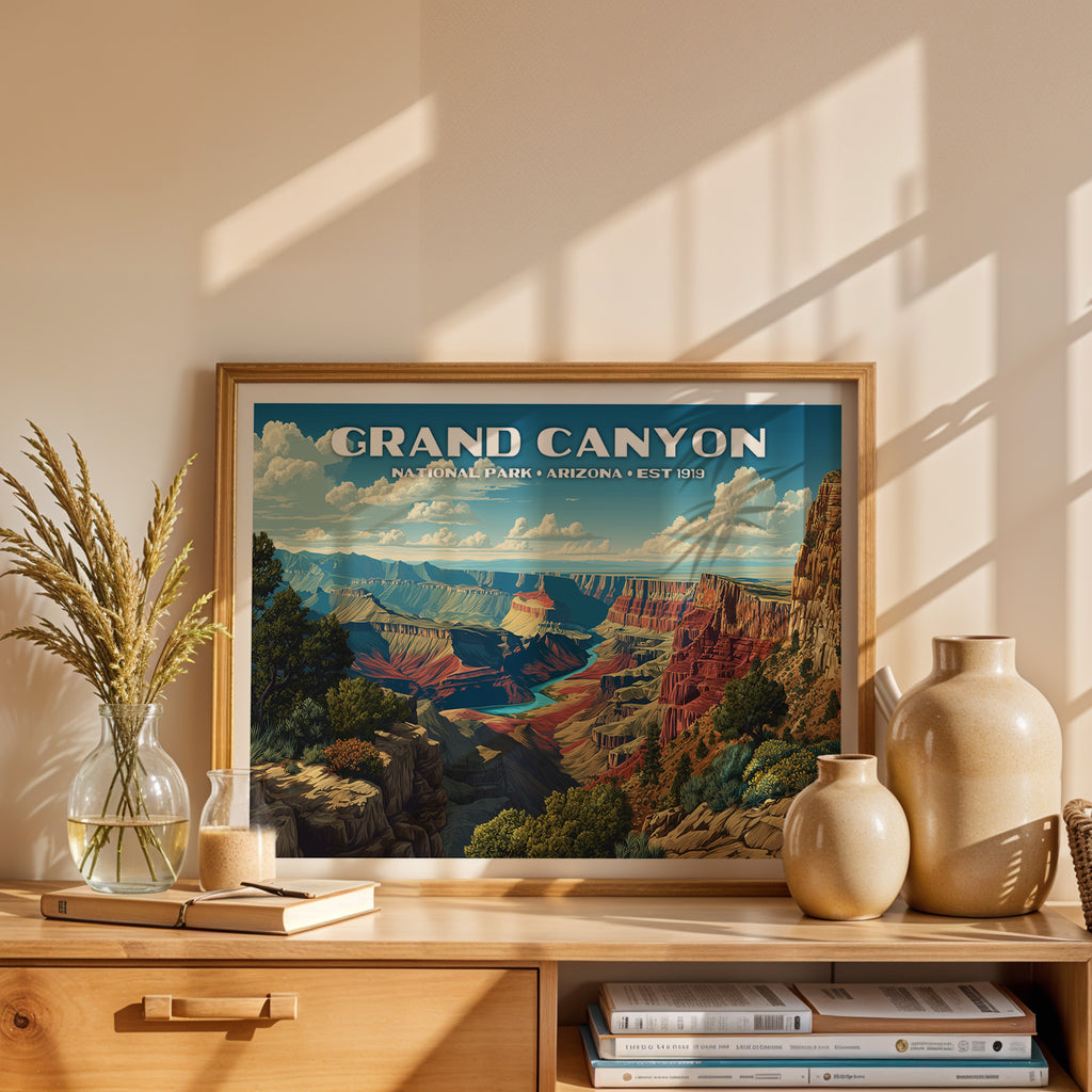 Grand Canyon National Park Horizontal Vintage Art