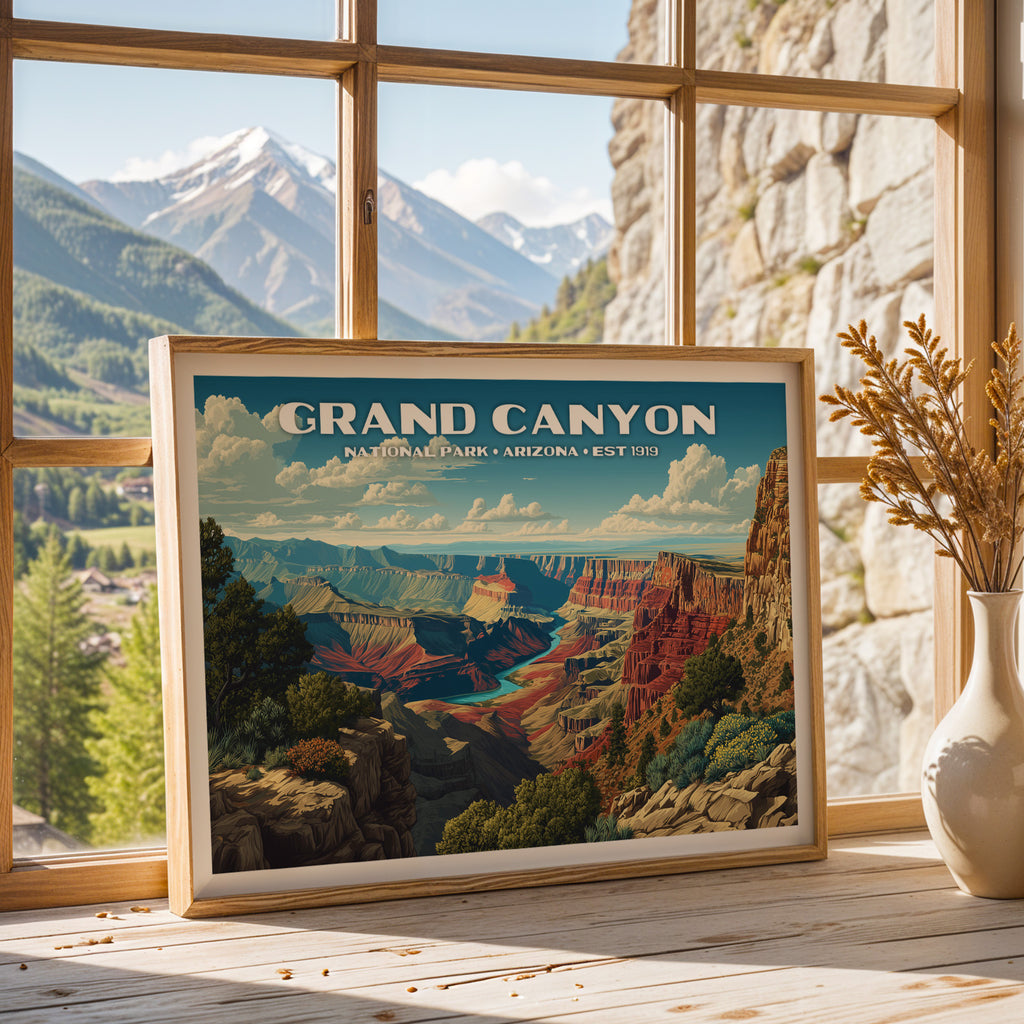 Grand Canyon National Park Horizontal Vintage Art