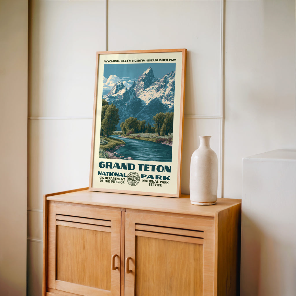 Grand Teton National Park Vintage WPA Art