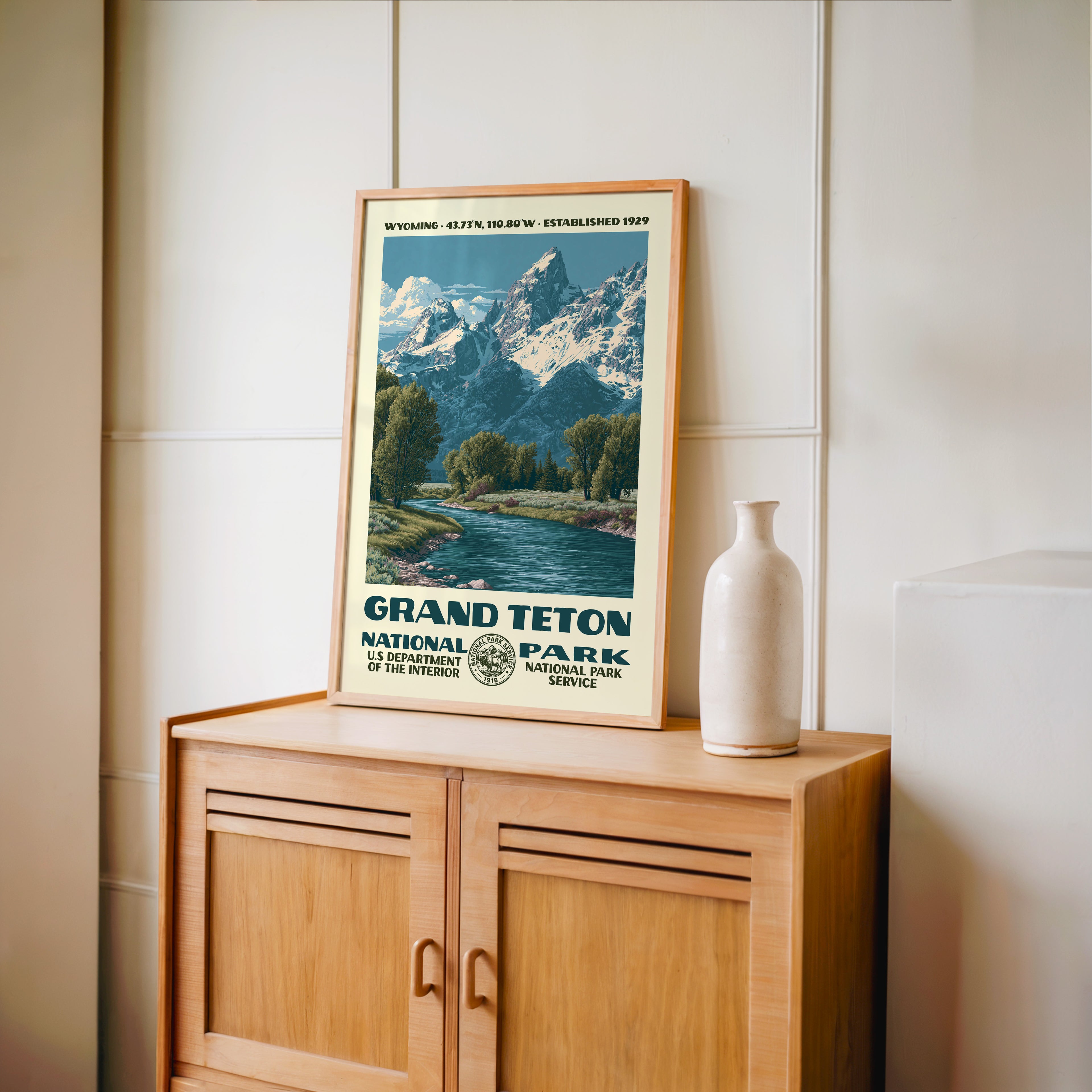 Grand Teton National Park Vintage WPA Art