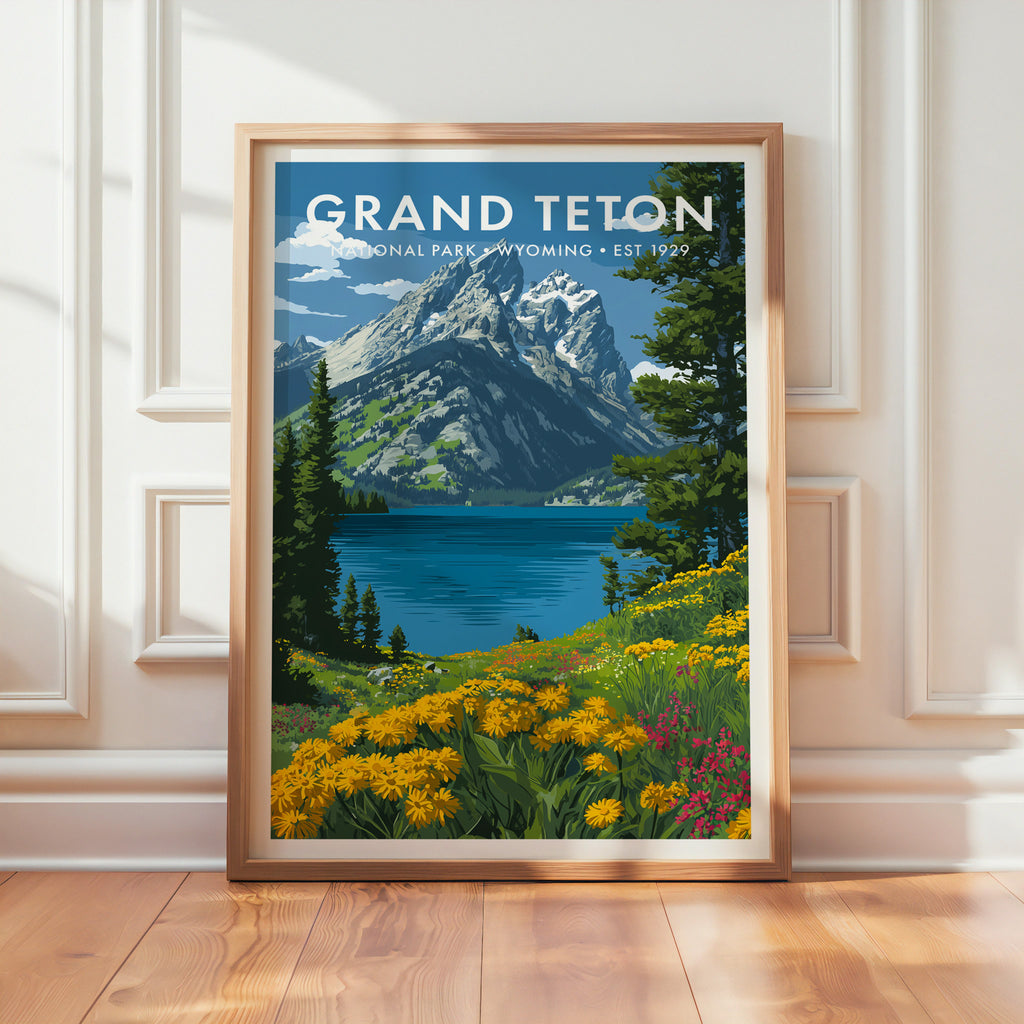 Retro Grand Teton National Park Print