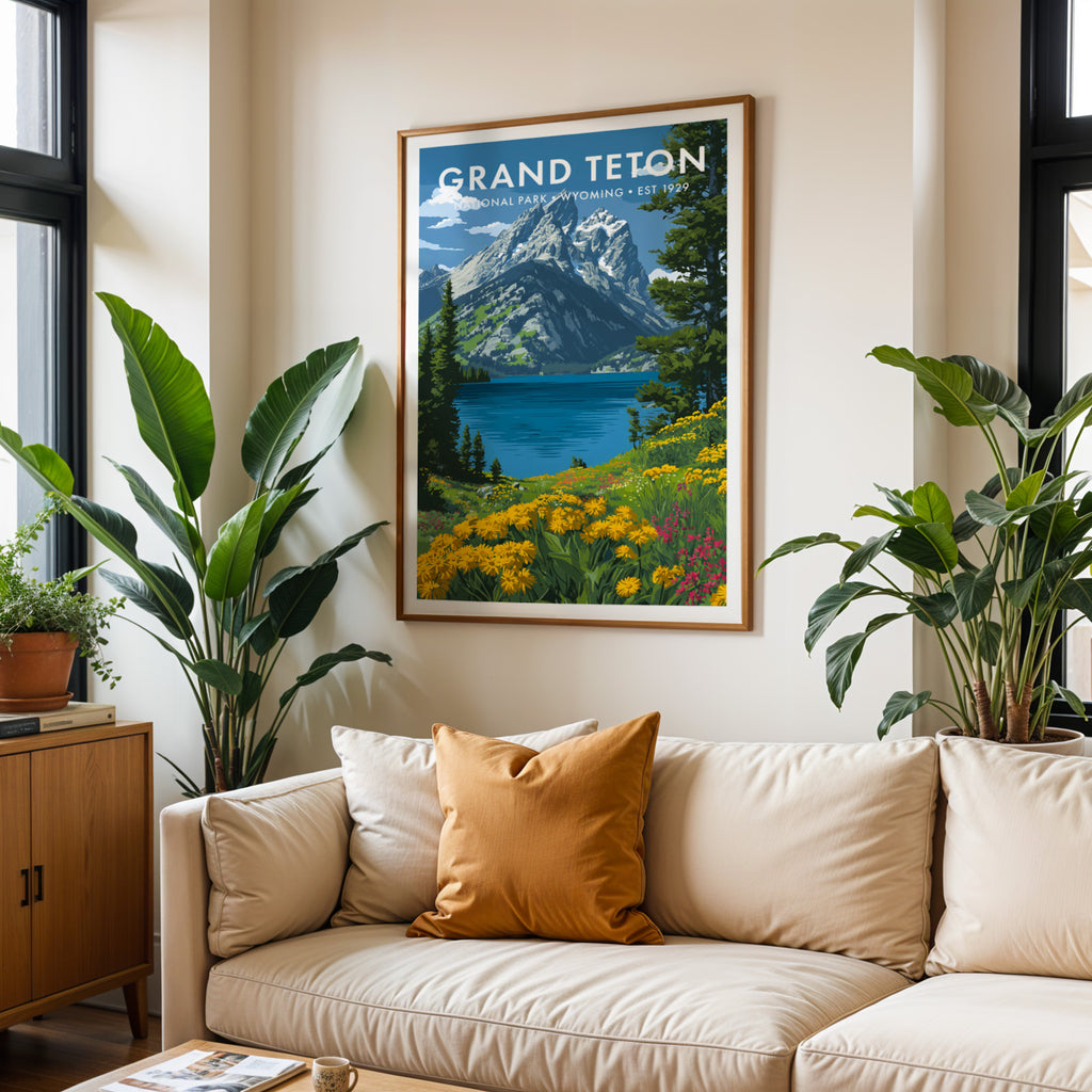 Retro Grand Teton National Park Print