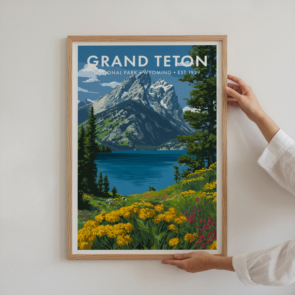 Retro Grand Teton National Park Print