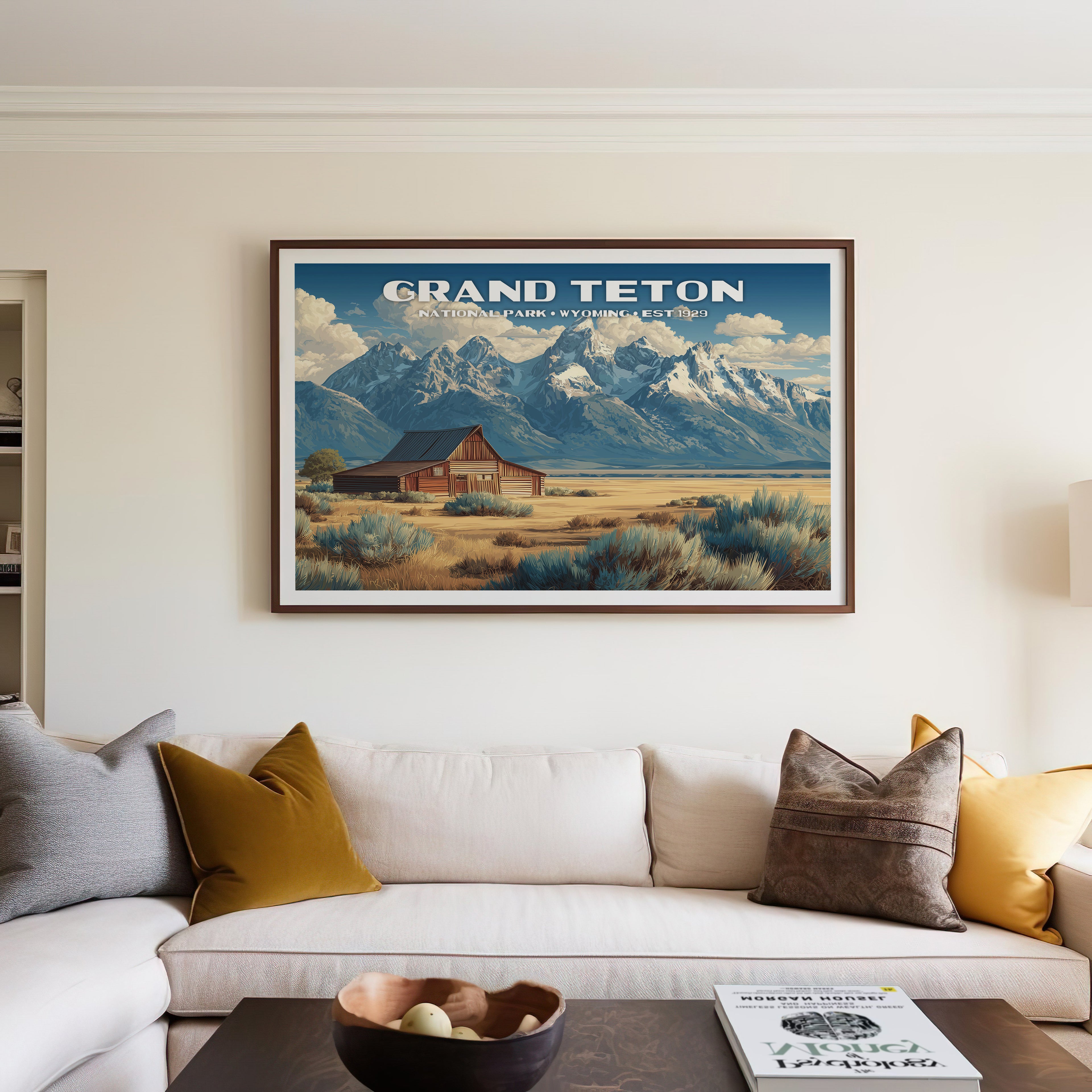 Grand Teton National Park Horizontal Vintage Art