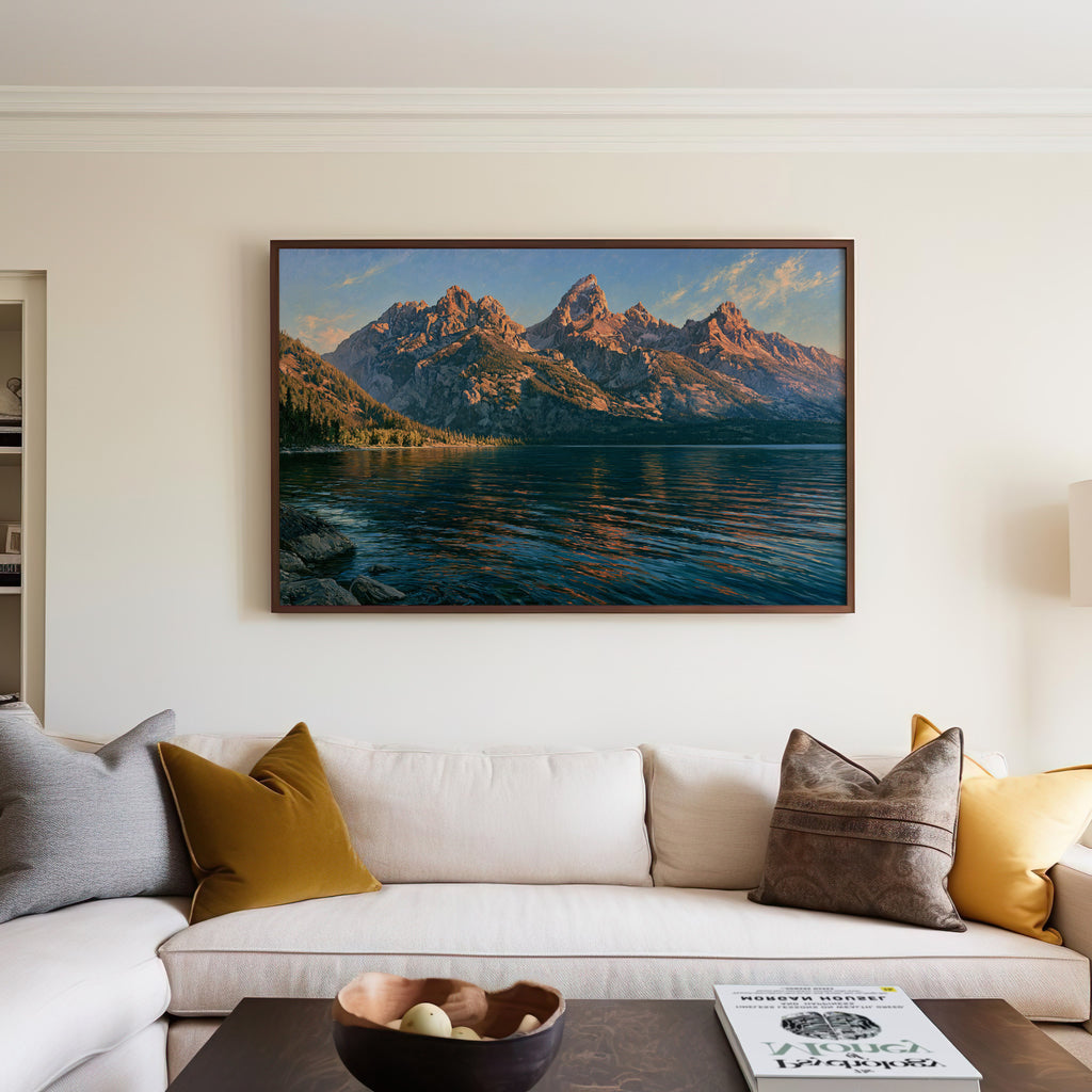 Grand Teton National Park Classical Oil Painting