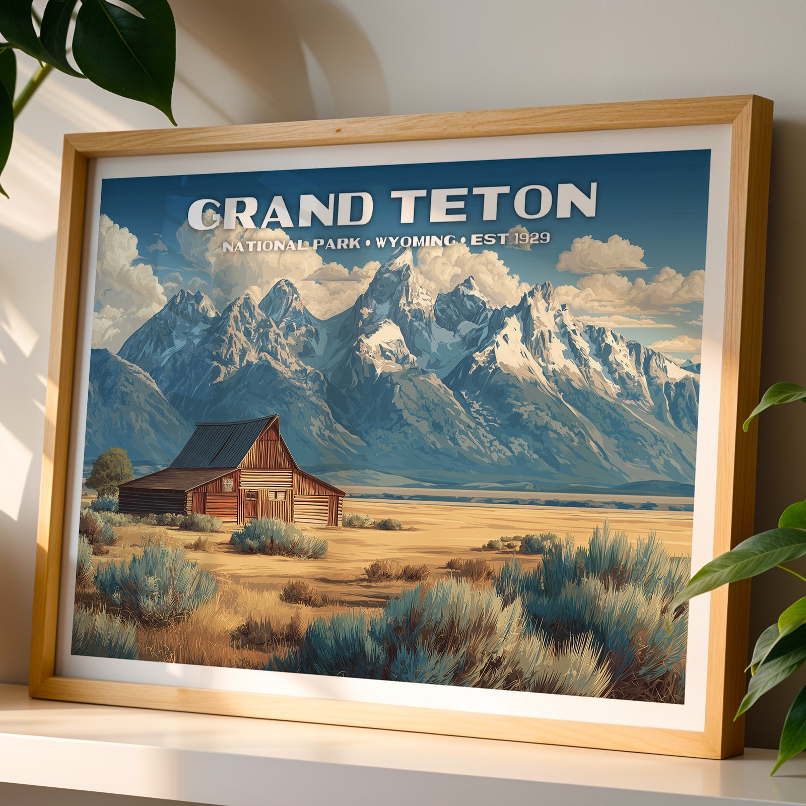 Grand Teton National Park Horizontal Vintage Art
