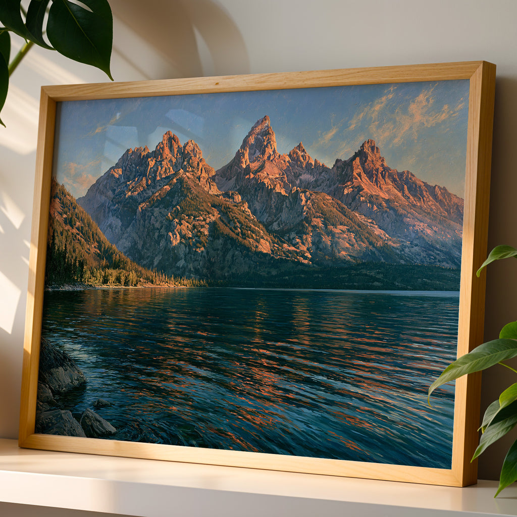 Grand Teton National Park Classical Oil Painting