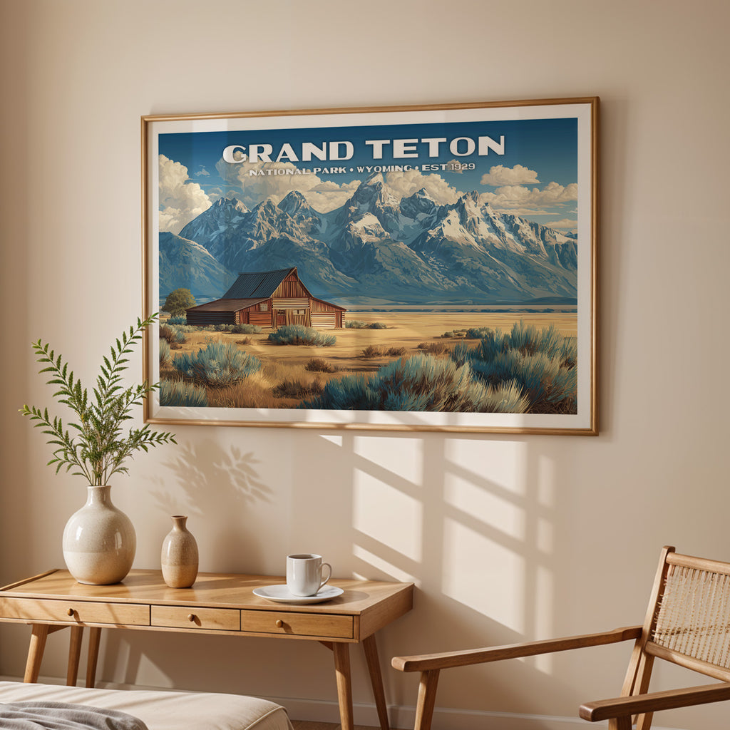 Grand Teton National Park Horizontal Vintage Art