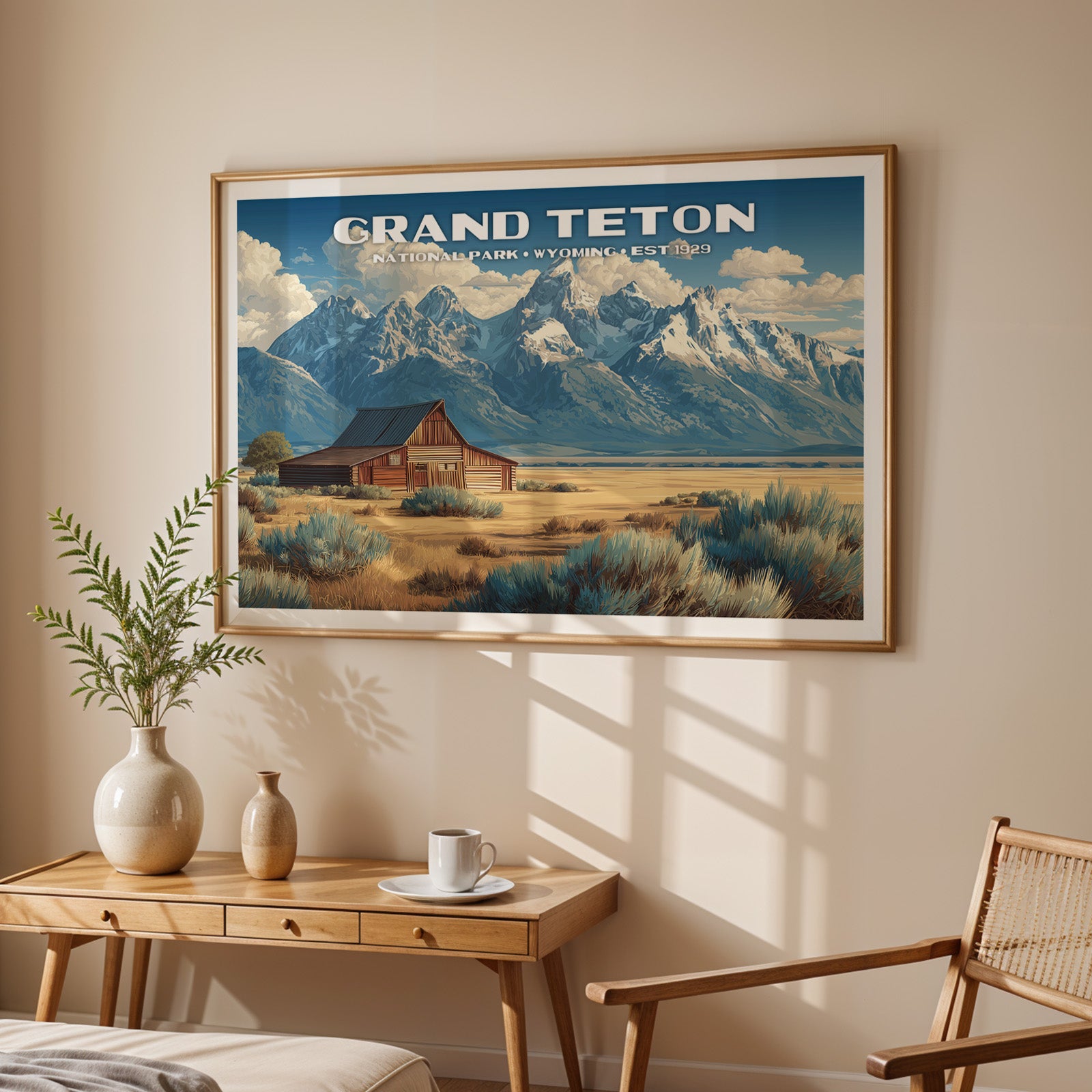 Grand Teton National Park Horizontal Vintage Art