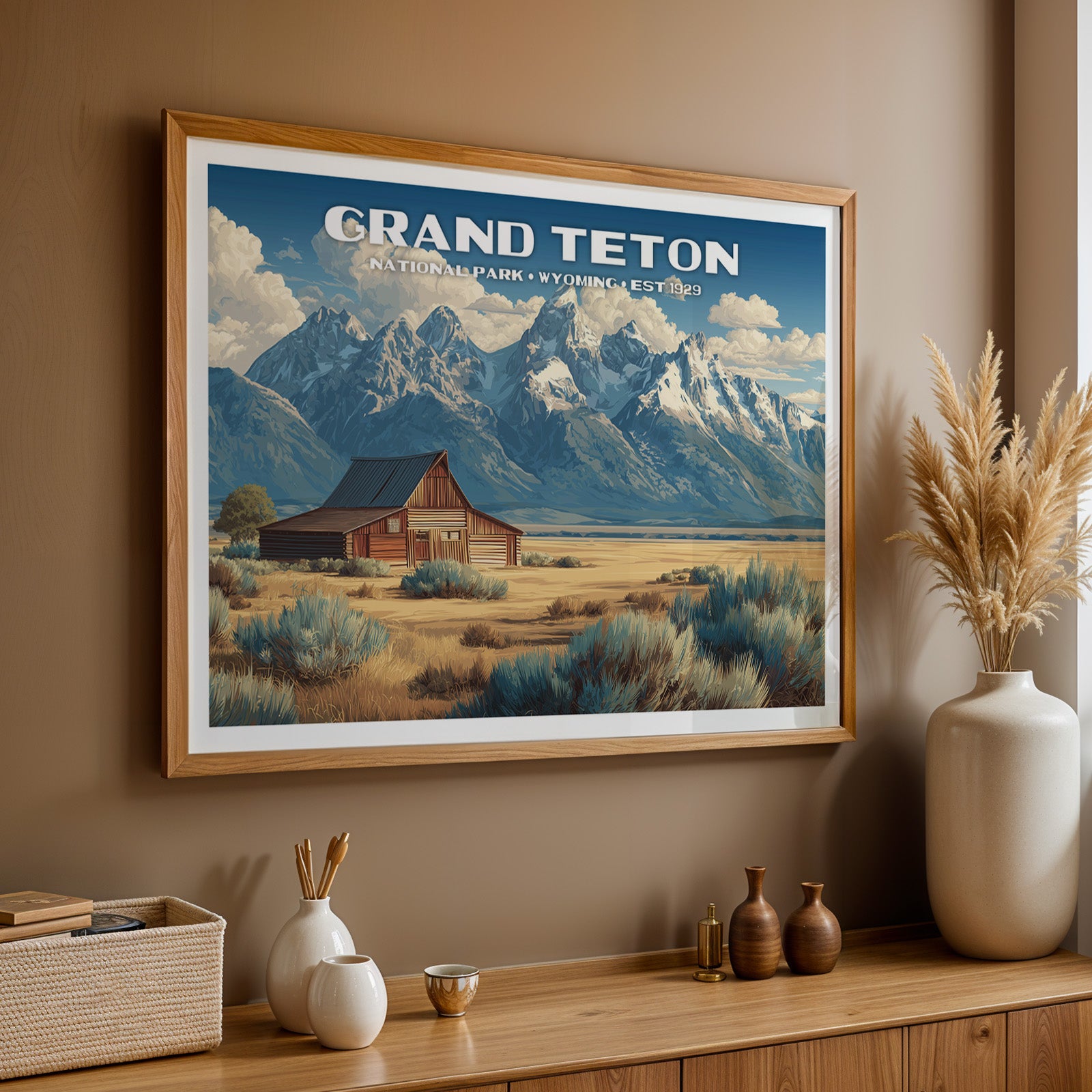 Grand Teton National Park Horizontal Vintage Art