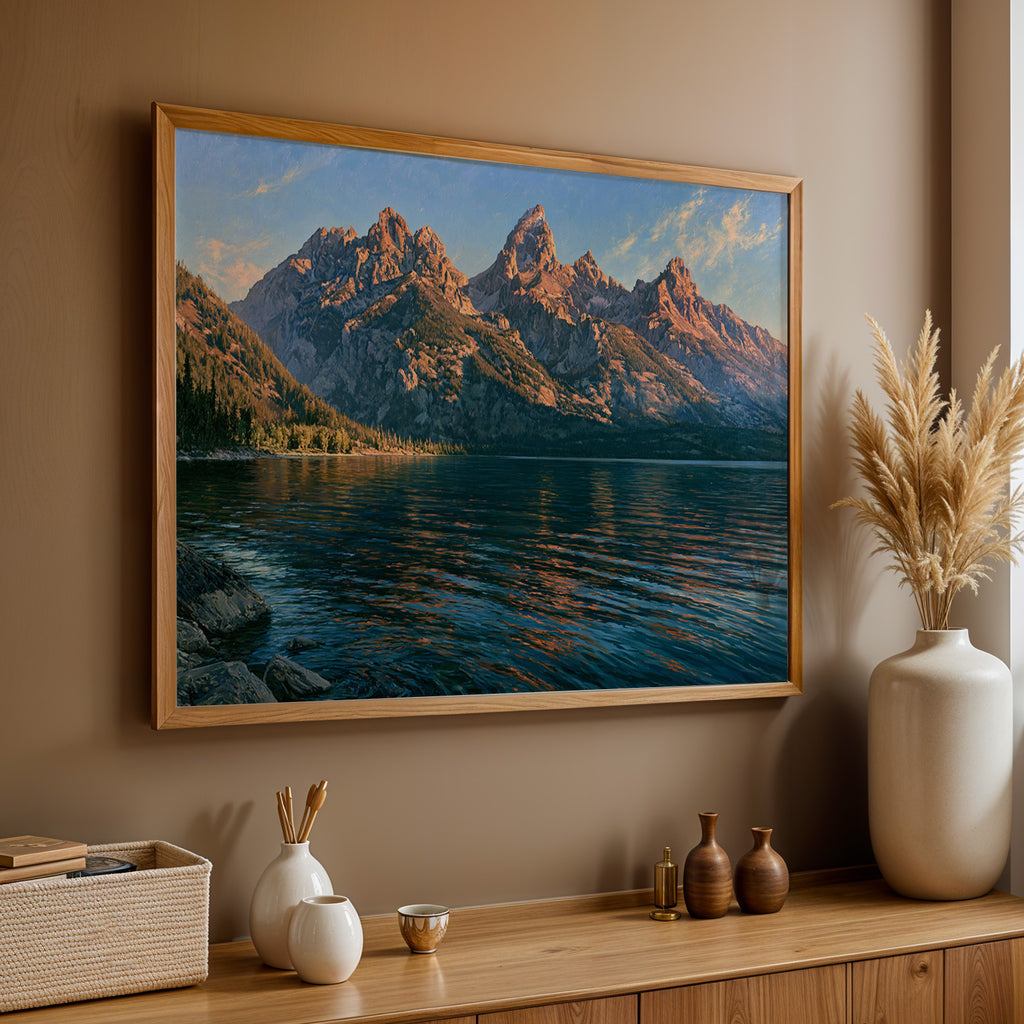 Grand Teton National Park Classical Oil Painting