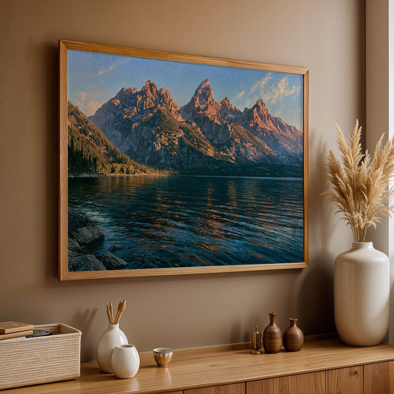 Grand Teton National Park Classical Oil Painting