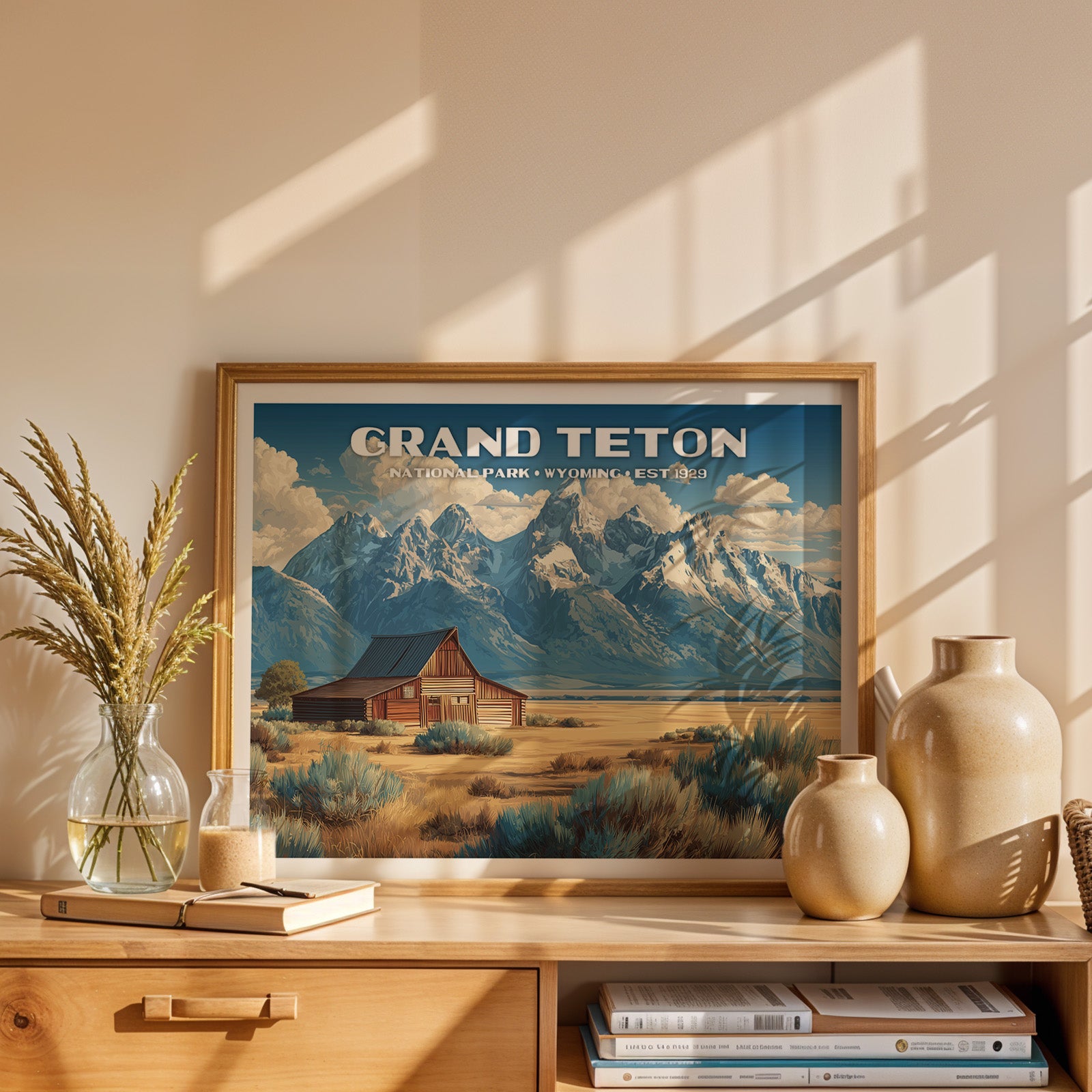 Grand Teton National Park Horizontal Vintage Art