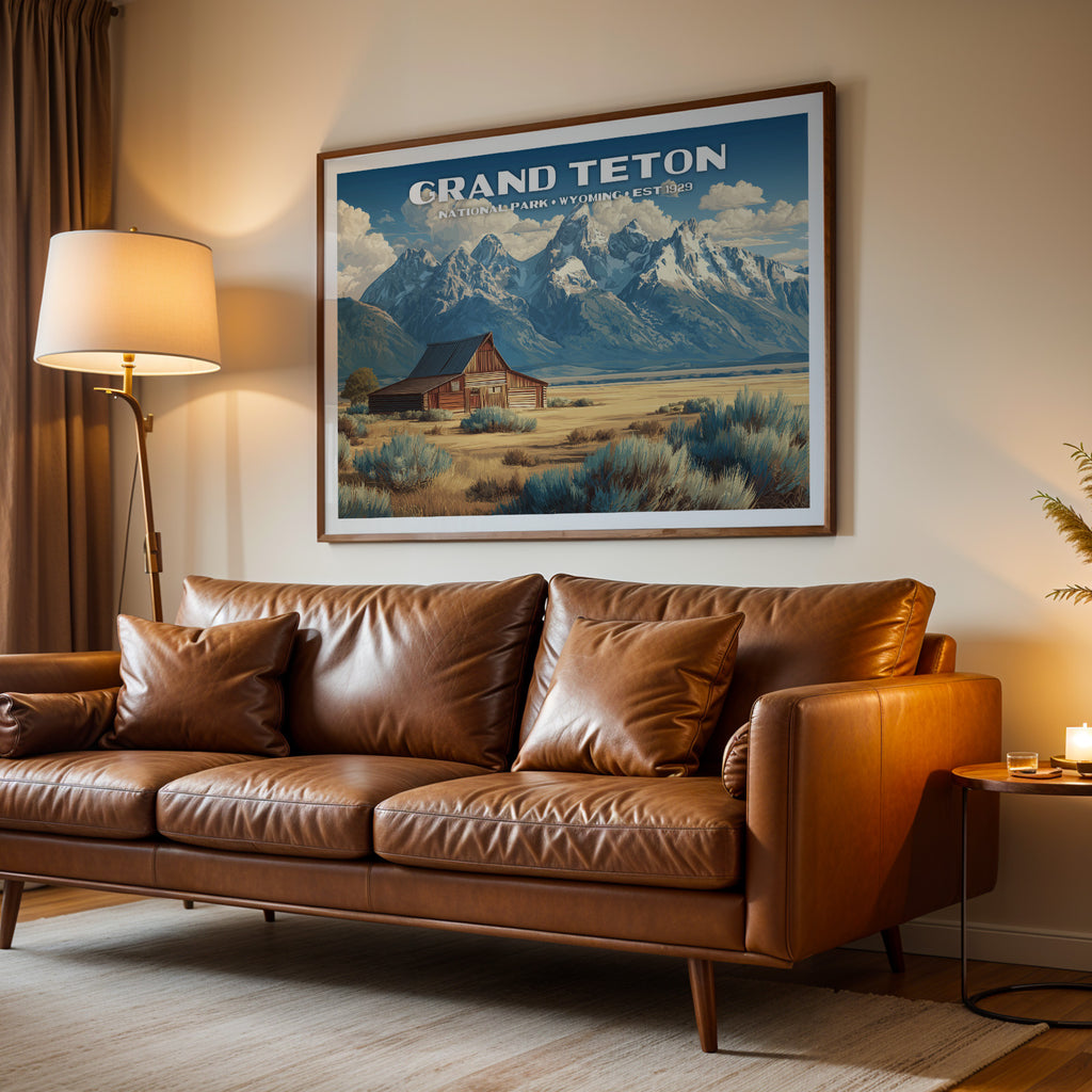 Grand Teton National Park Horizontal Vintage Art
