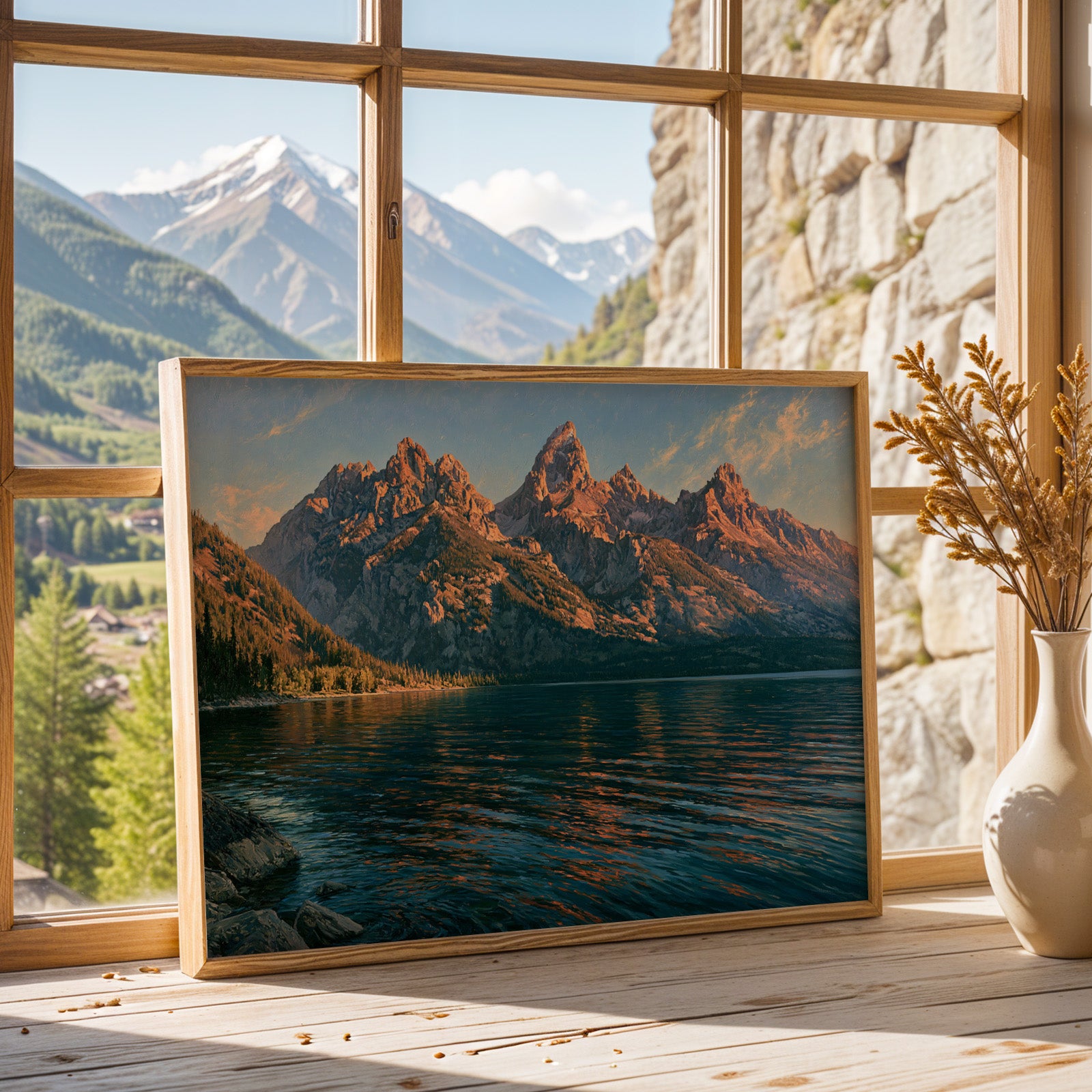 Grand Teton National Park Classical Oil Painting