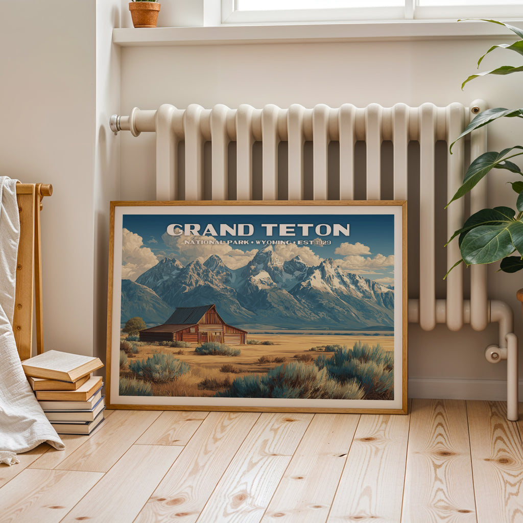 Grand Teton National Park Horizontal Vintage Art