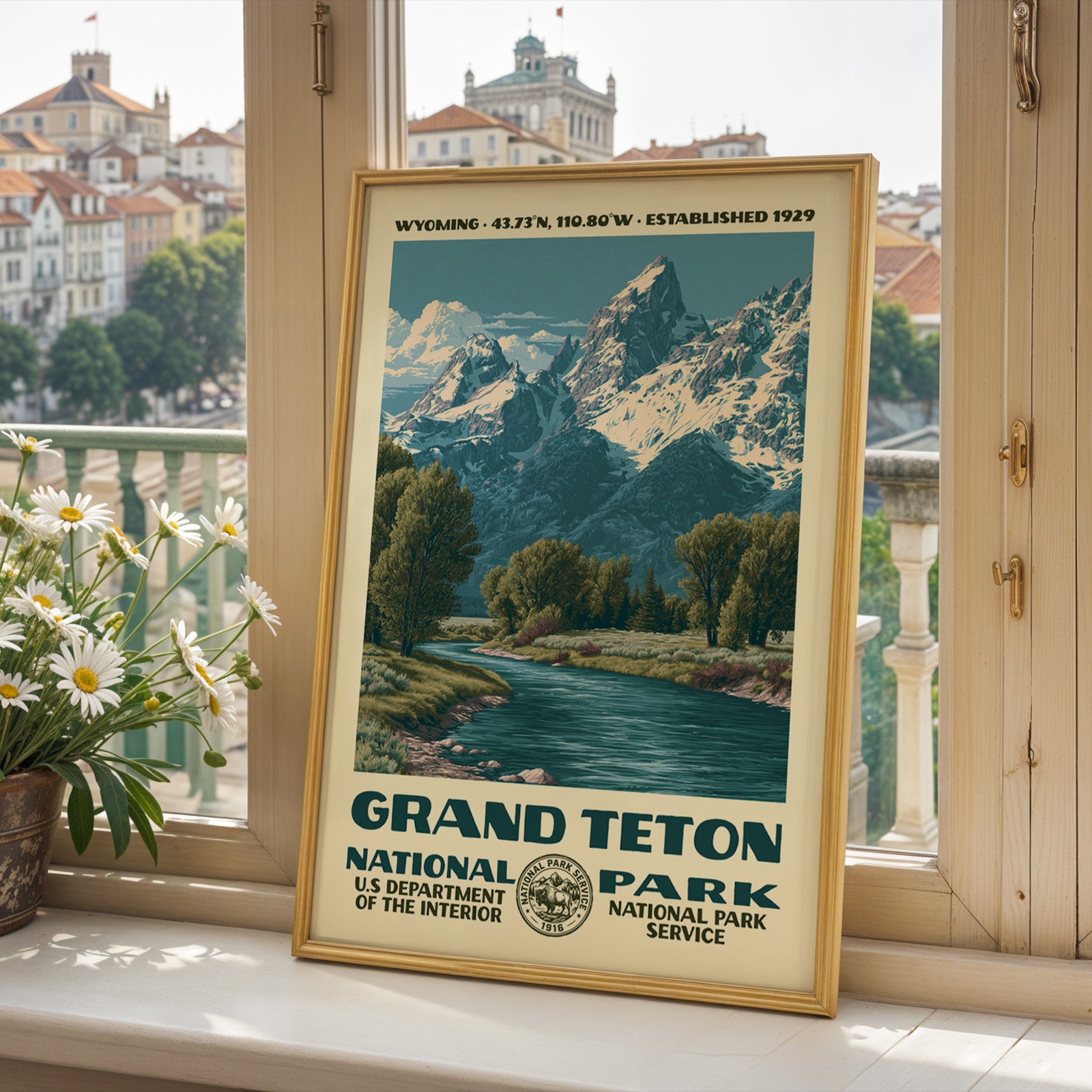 Grand Teton National Park Vintage WPA Art
