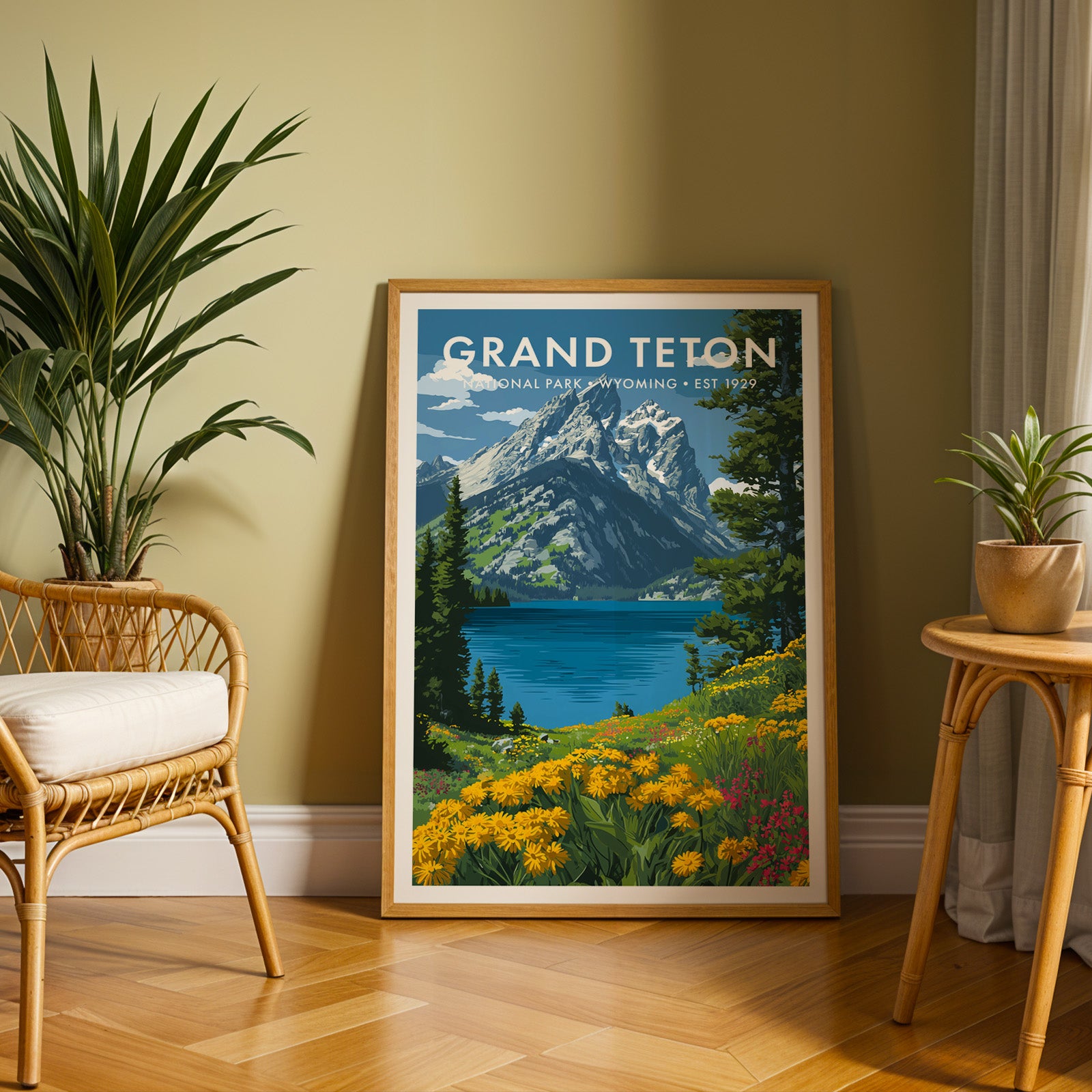 Retro Grand Teton National Park Print