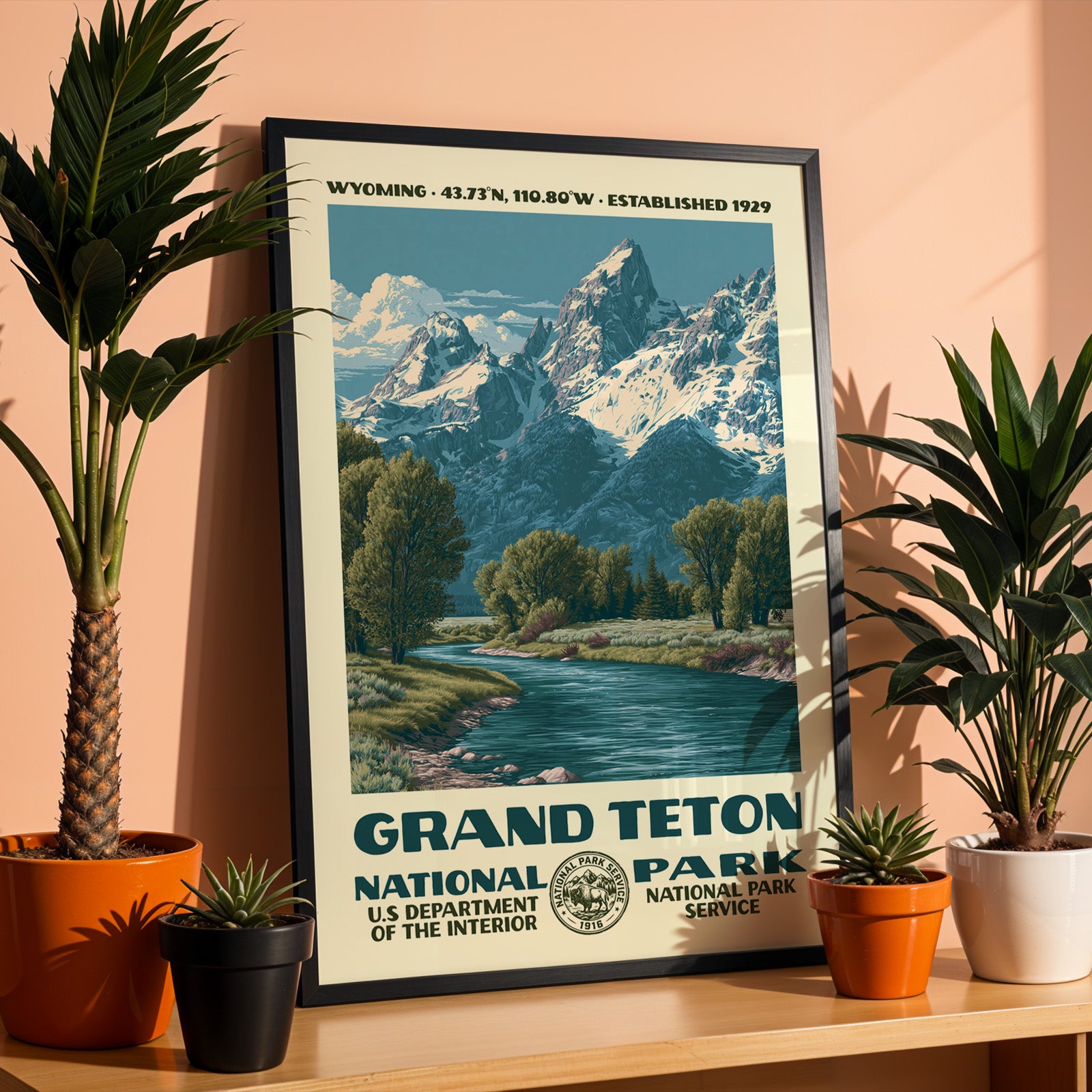 Grand Teton National Park Vintage WPA Art