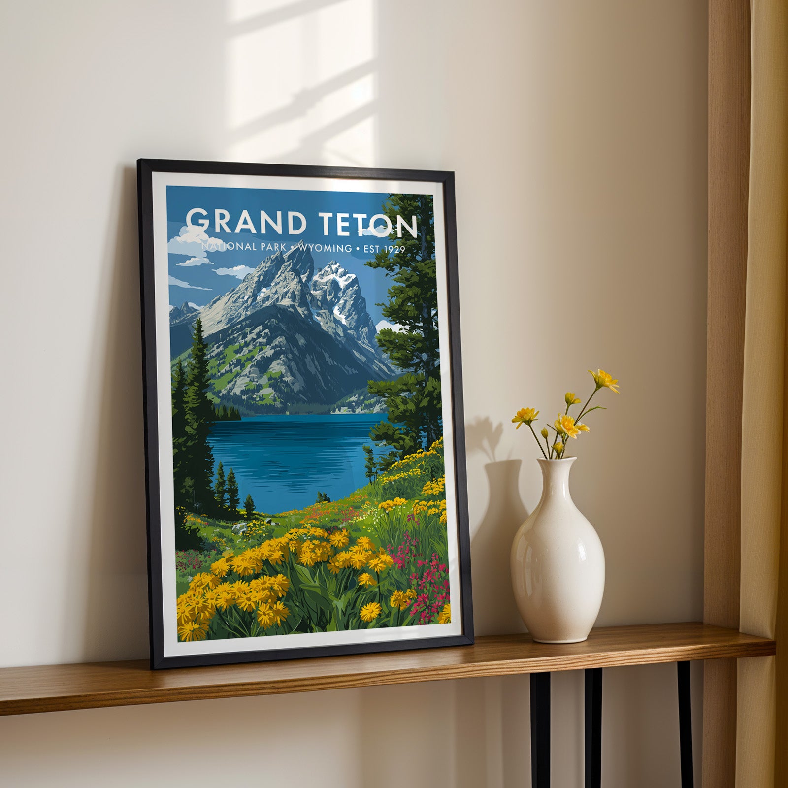 Retro Grand Teton National Park Print