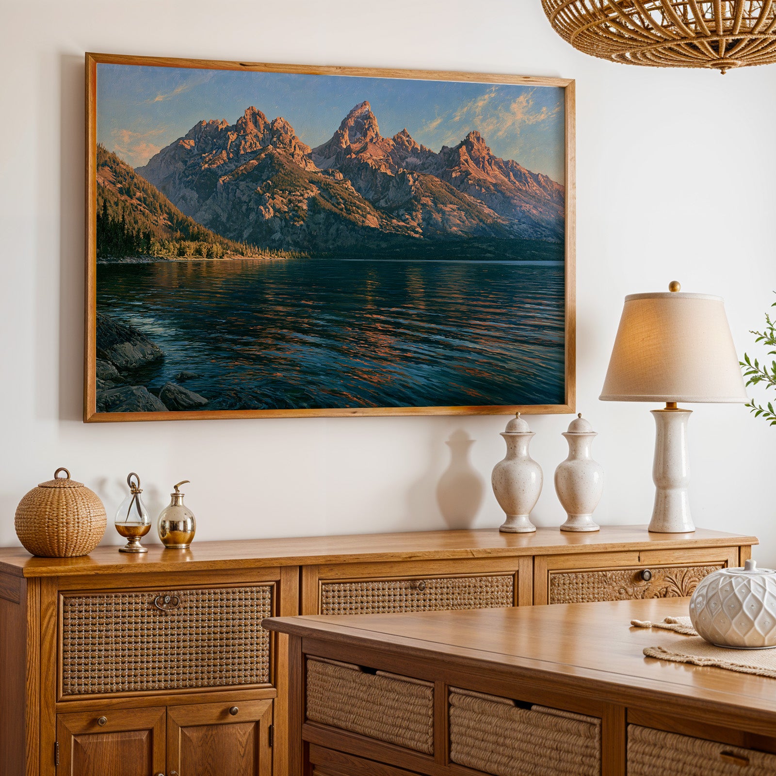 Grand Teton National Park Classical Oil Painting