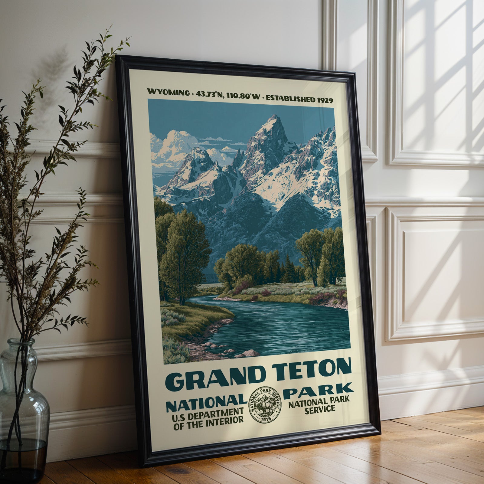 Grand Teton National Park Vintage WPA Art