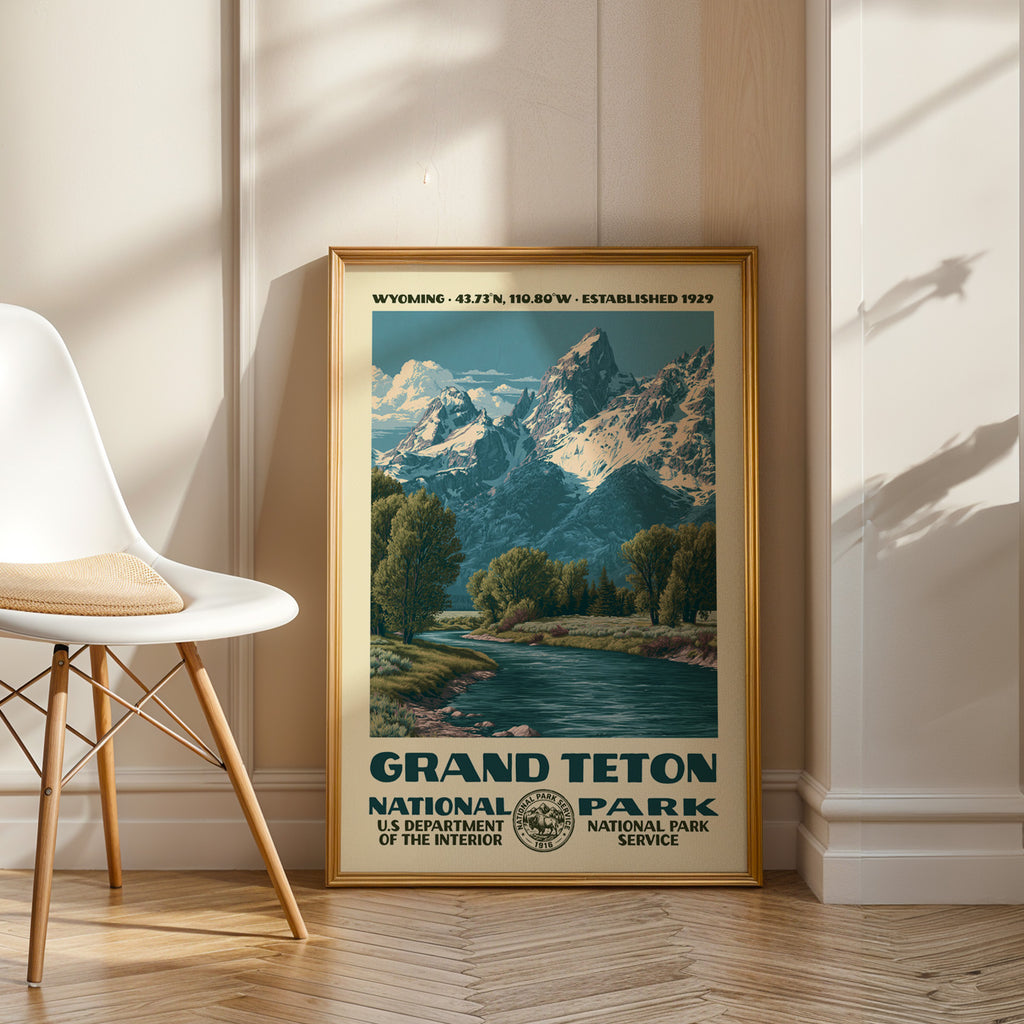 Grand Teton National Park Vintage WPA Art