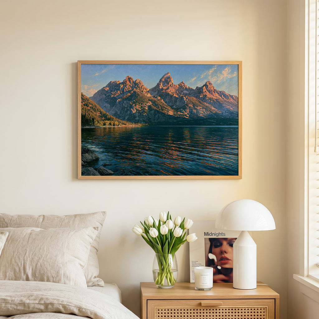 Grand Teton National Park Classical Oil Painting