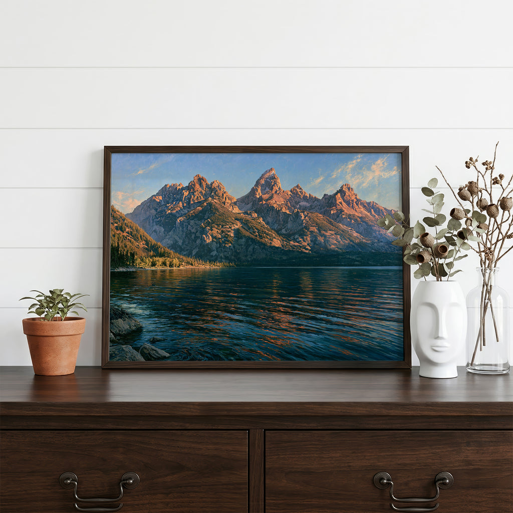 Grand Teton National Park Classical Oil Painting