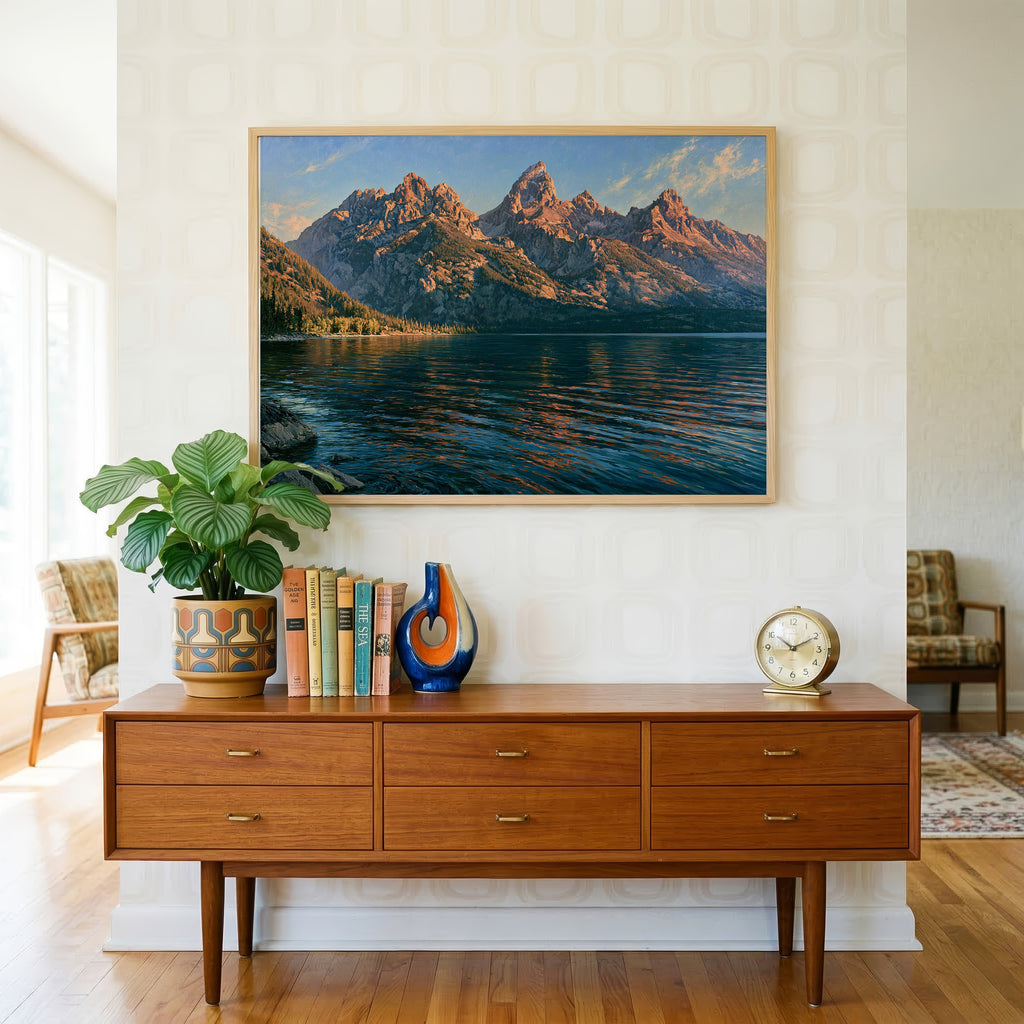 Grand Teton National Park Classical Oil Painting