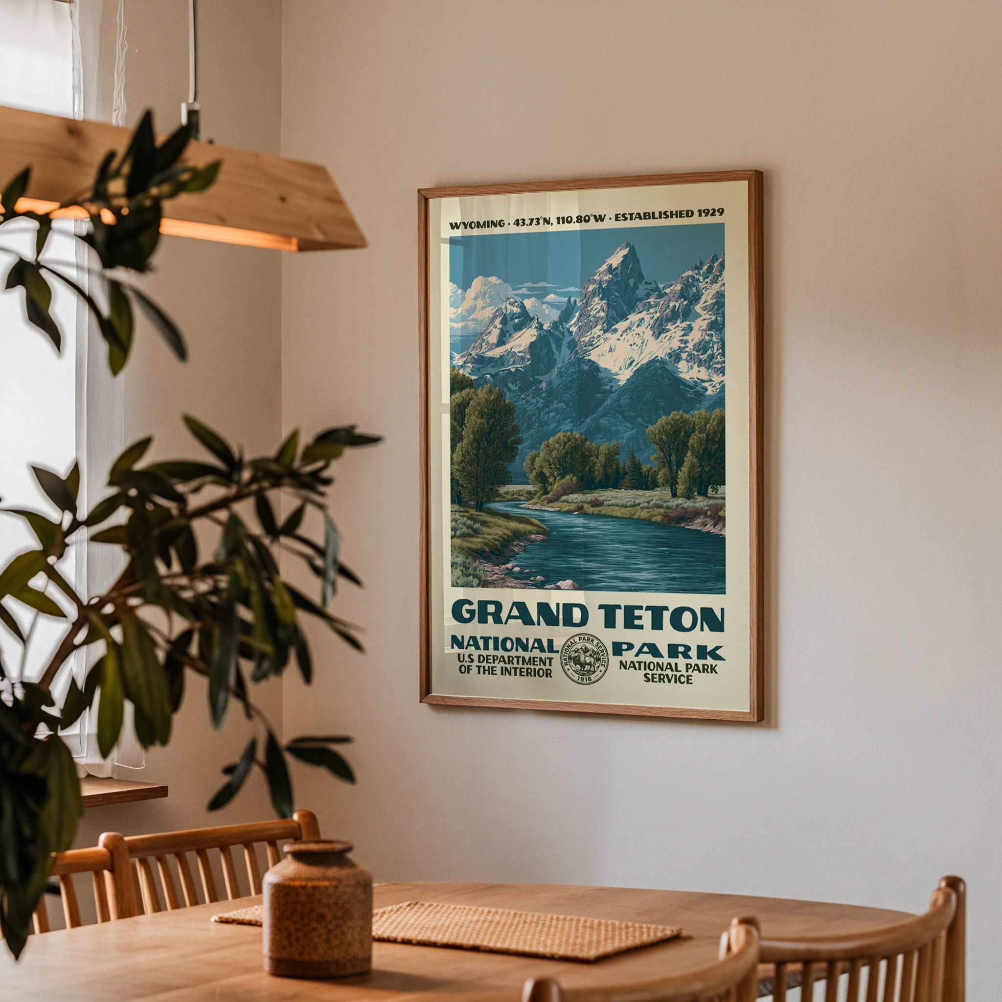 Grand Teton National Park Vintage WPA Art