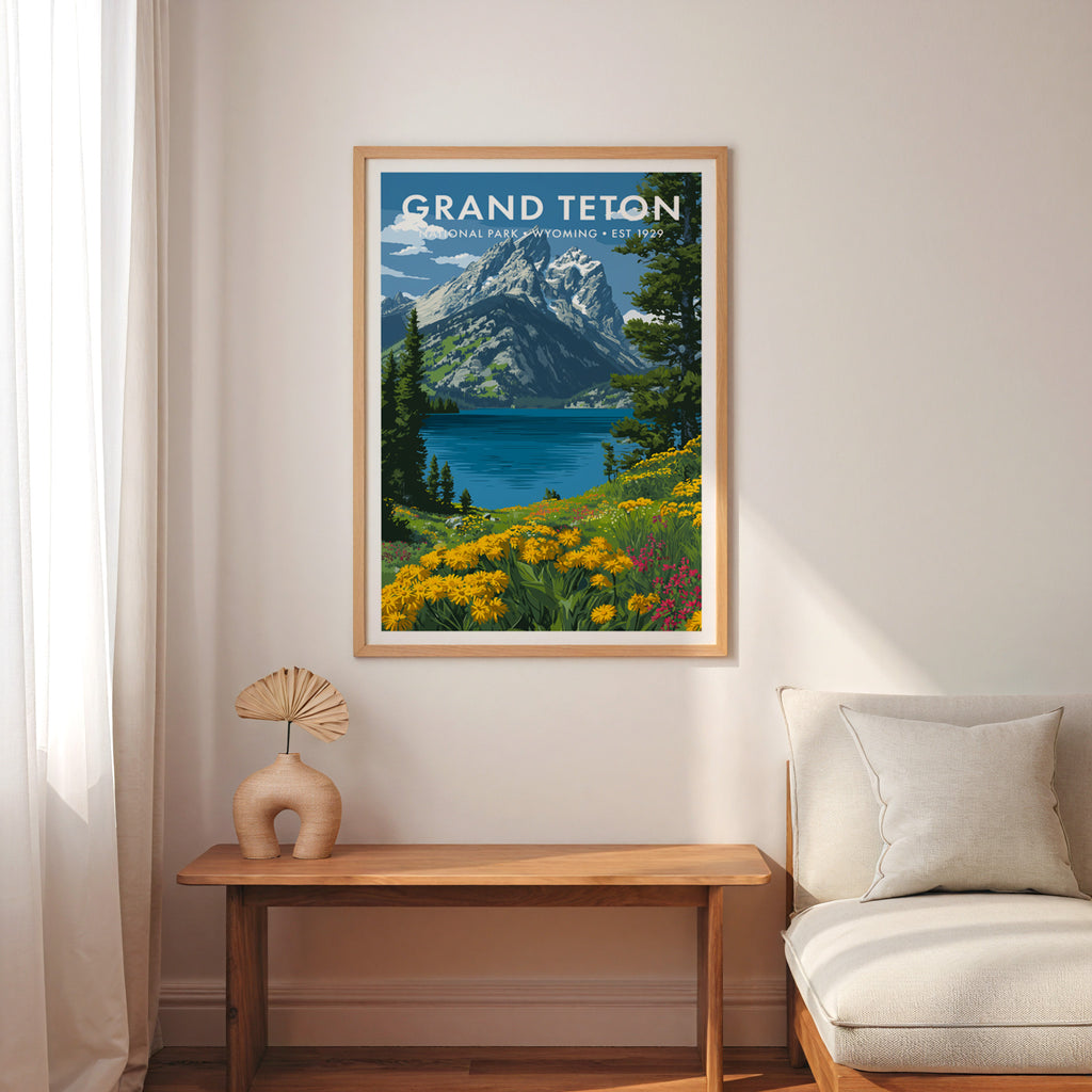 Retro Grand Teton National Park Print