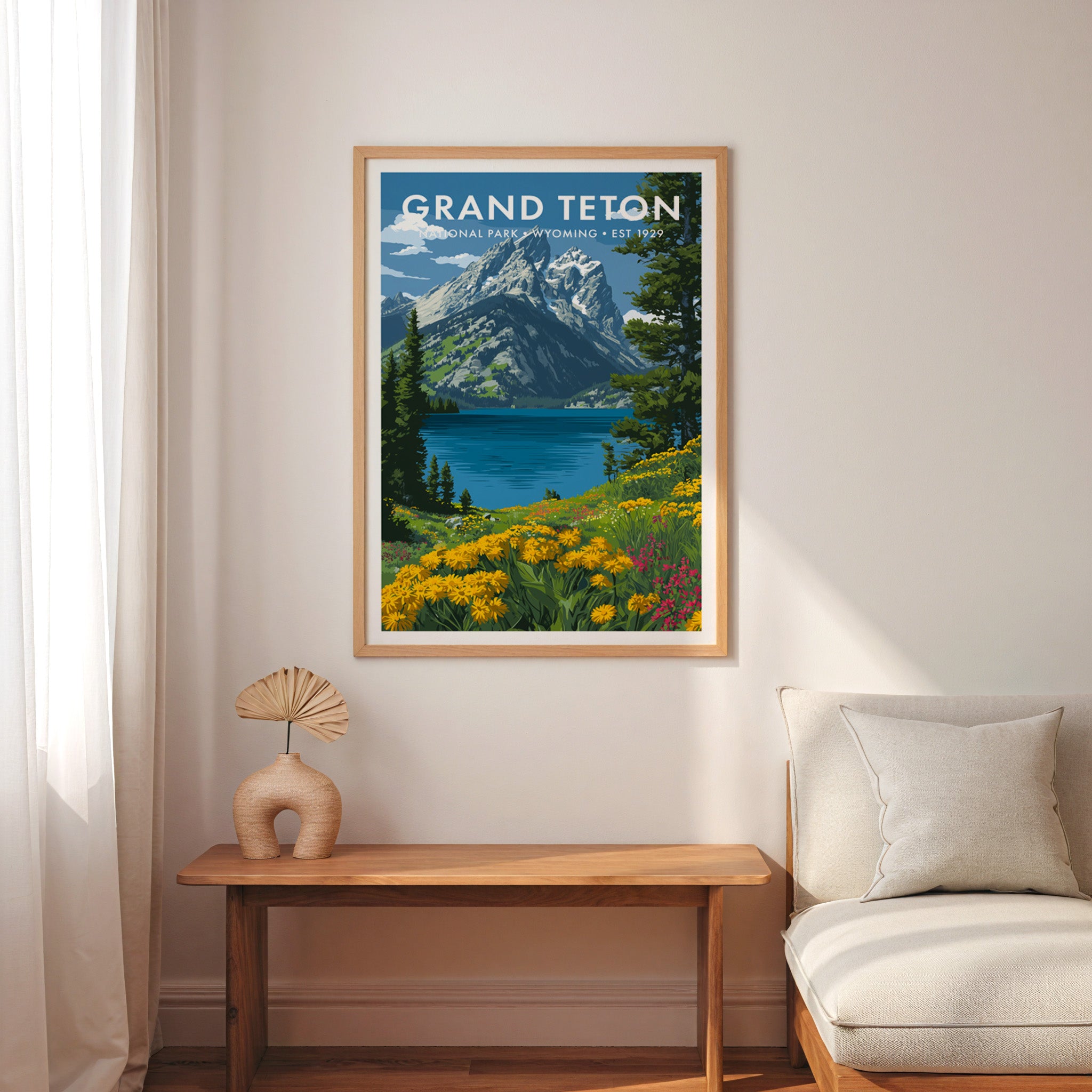 Retro Grand Teton National Park Print