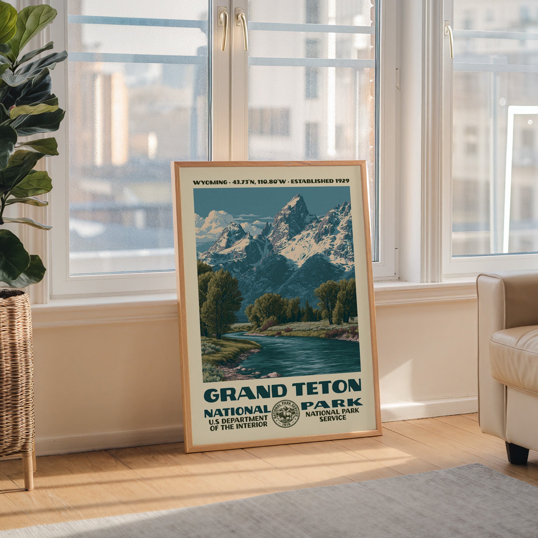 Grand Teton National Park Vintage WPA Art