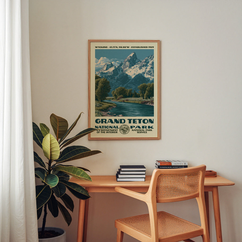 Grand Teton National Park Vintage WPA Art