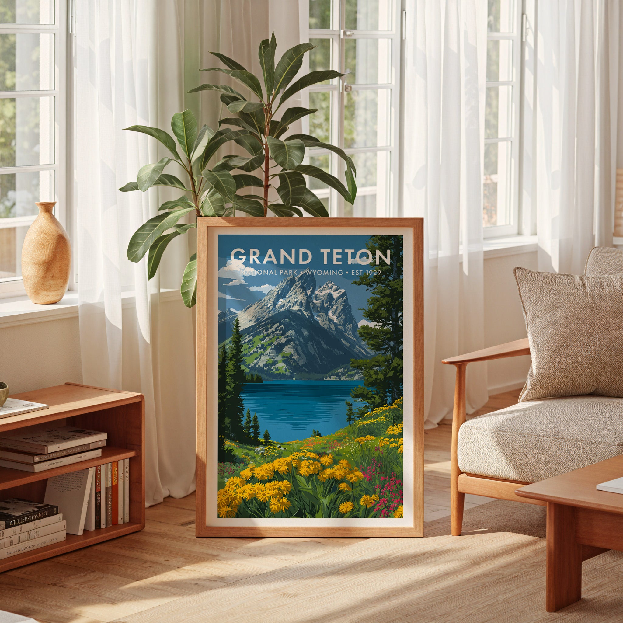 Retro Grand Teton National Park Print