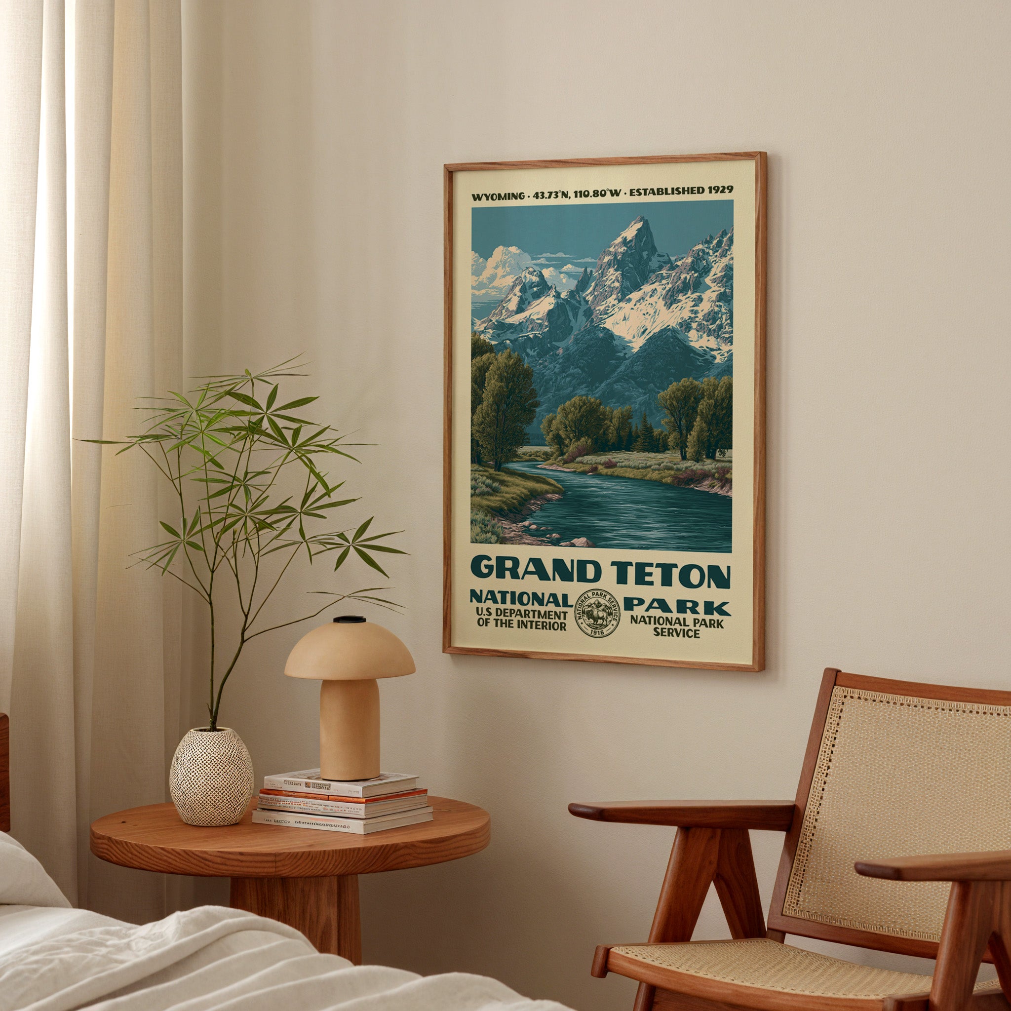 Grand Teton National Park Vintage WPA Art