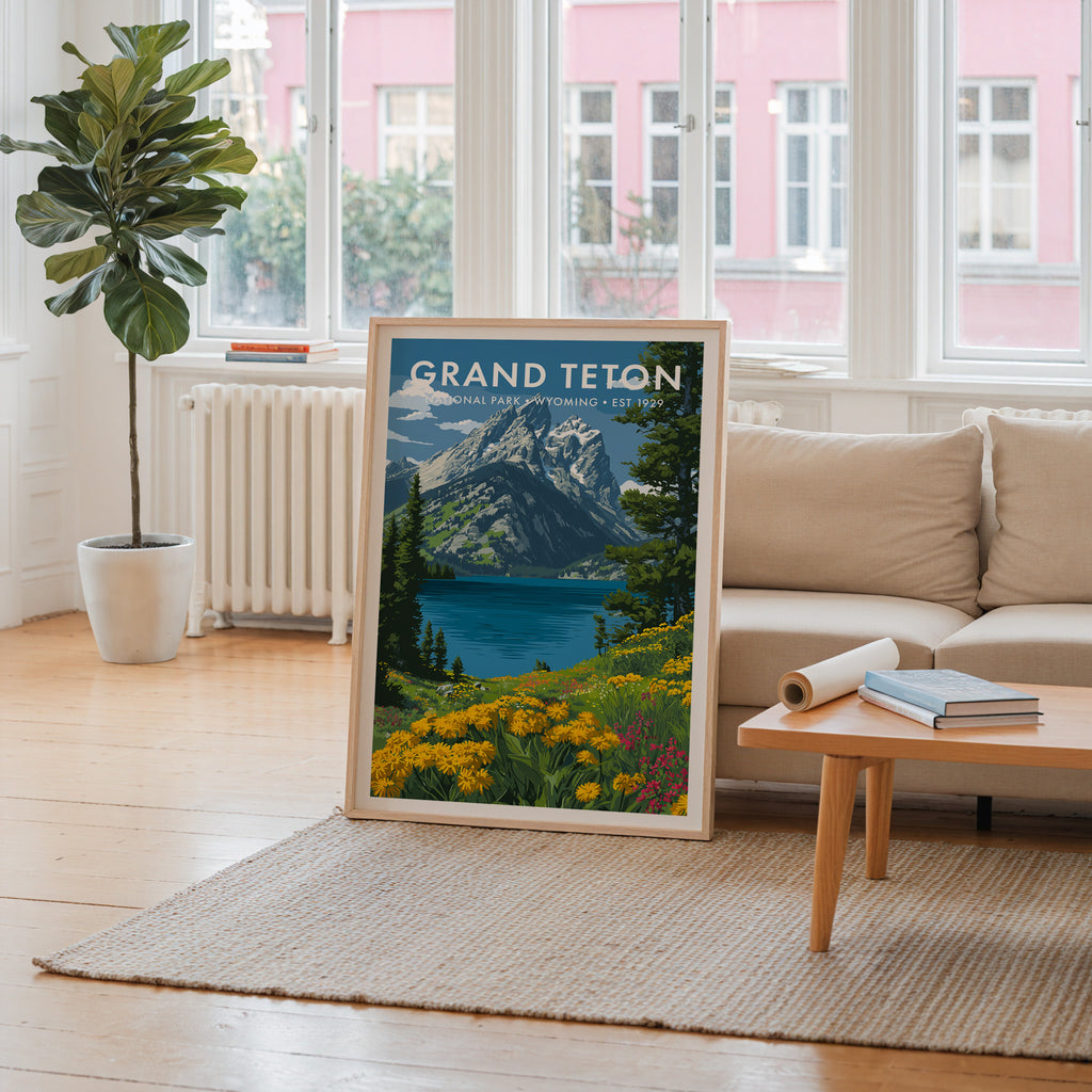 Retro Grand Teton National Park Print
