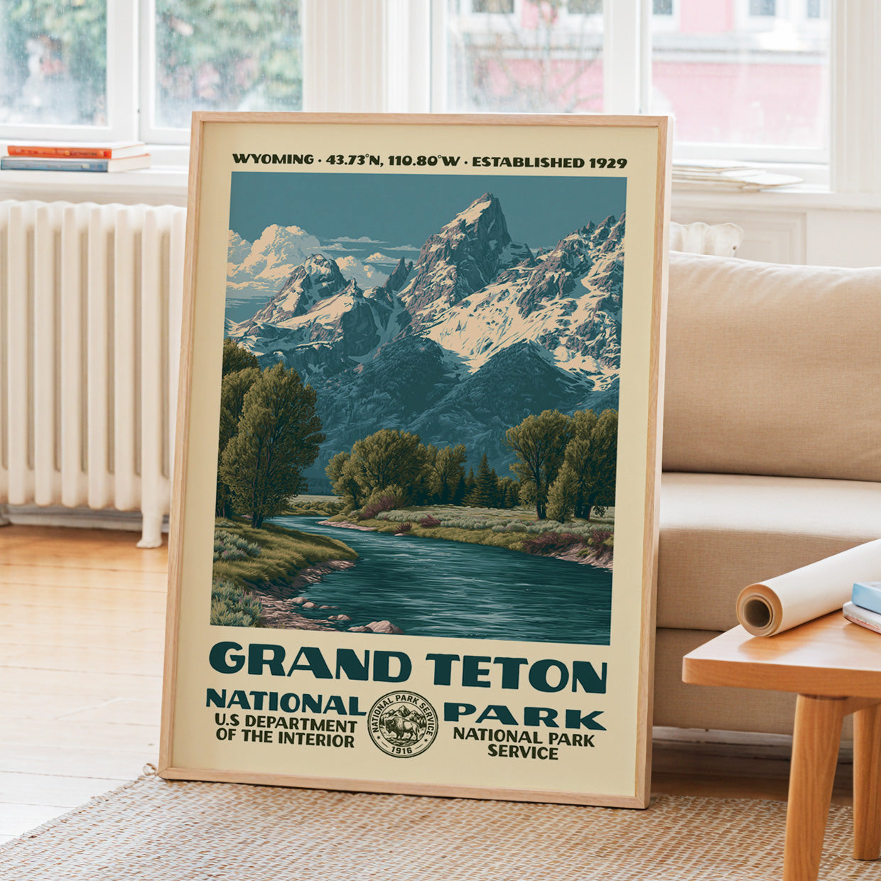 Grand Teton National Park Vintage WPA Art