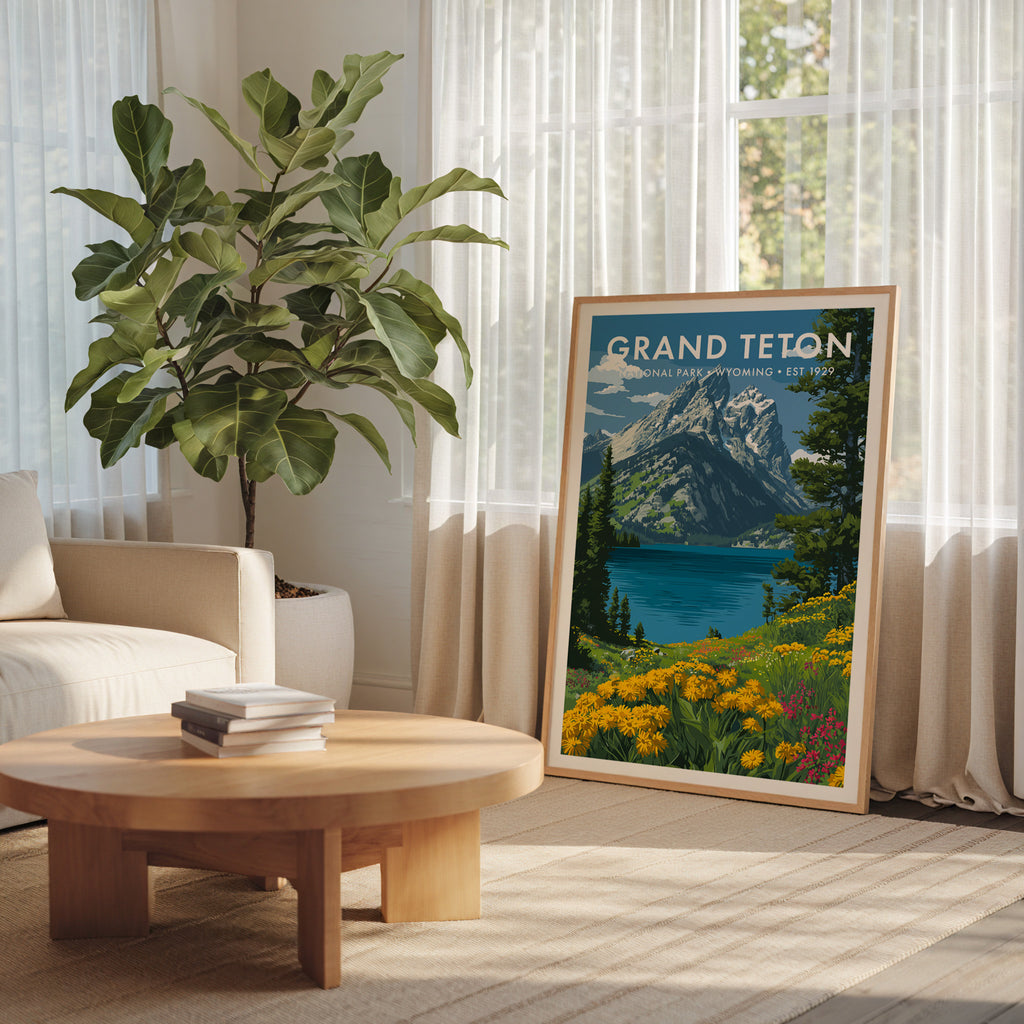Retro Grand Teton National Park Print