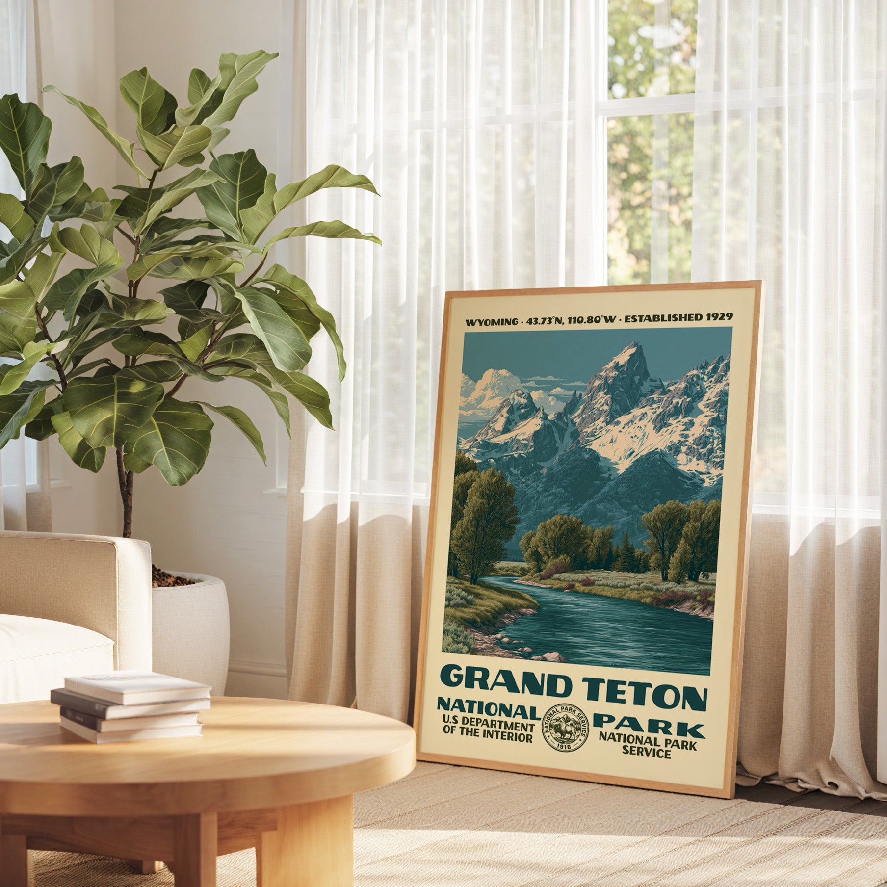 Grand Teton National Park Vintage WPA Art