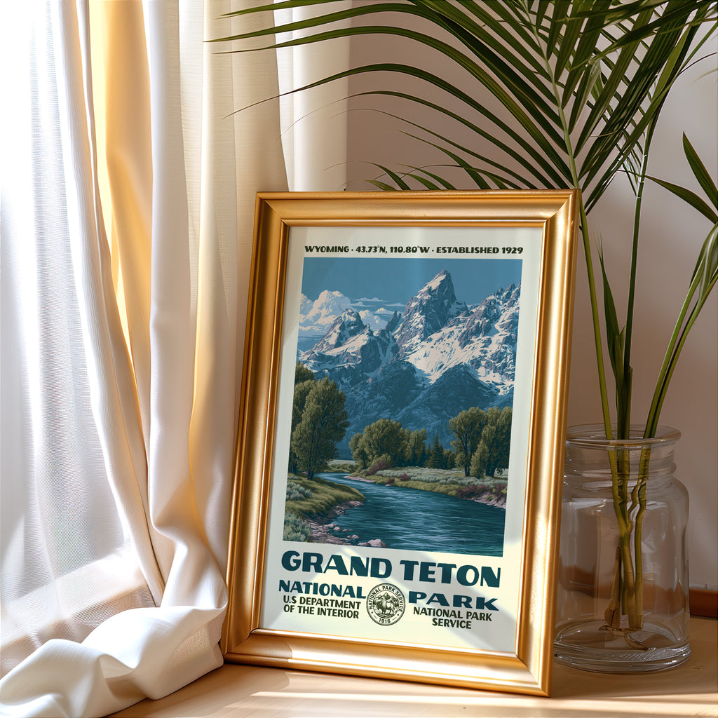 Grand Teton National Park Vintage WPA Art