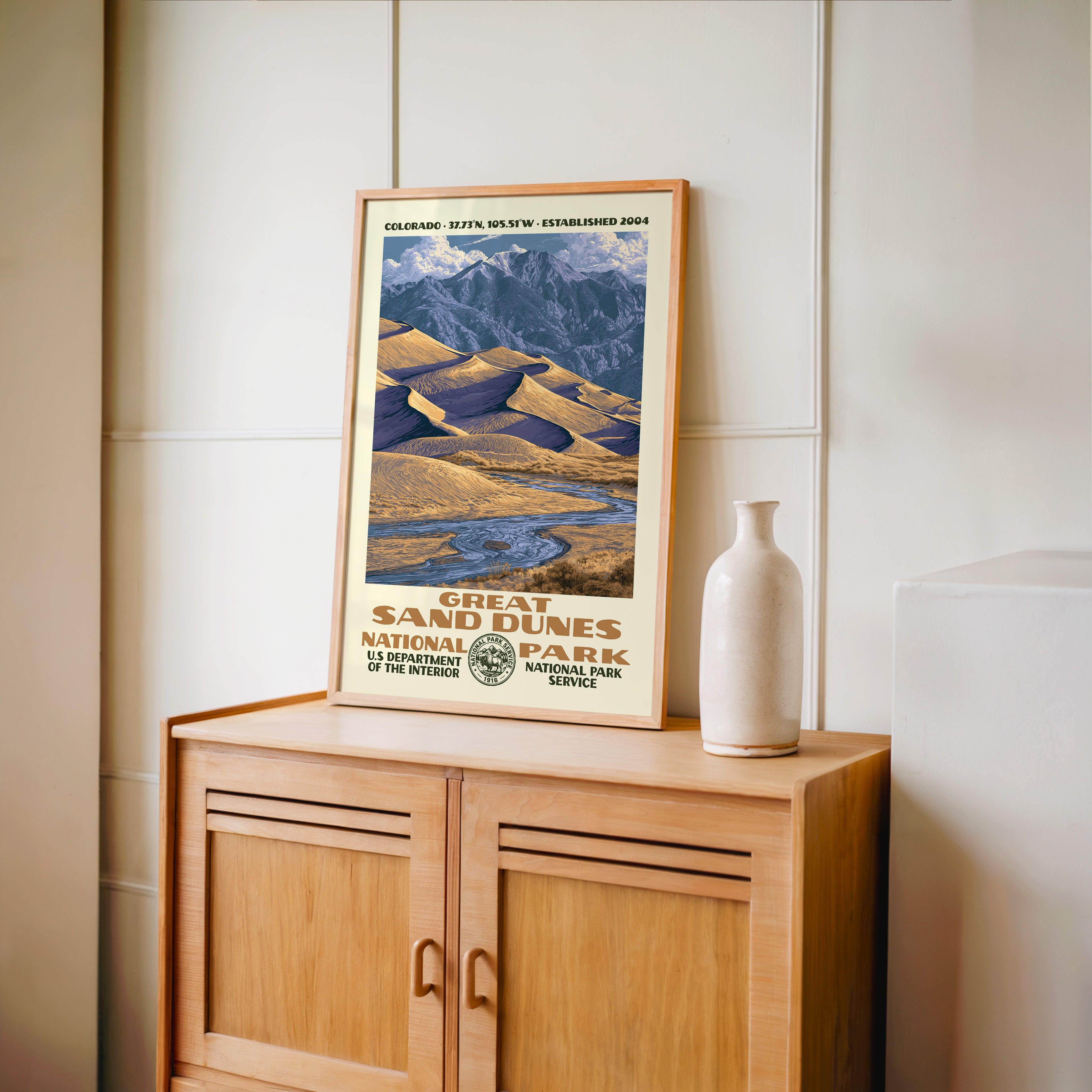Great Sand Dunes National Park Vintage WPA Art