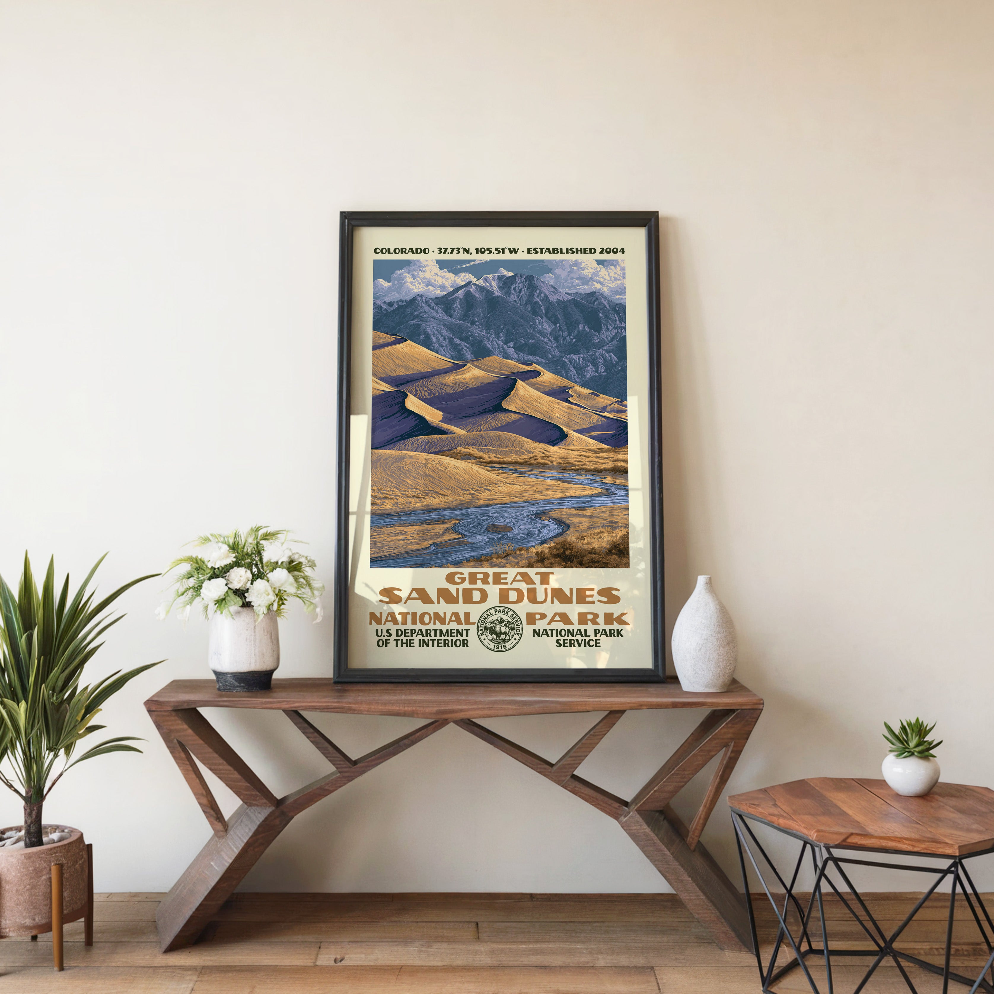 Great Sand Dunes National Park Vintage WPA Art