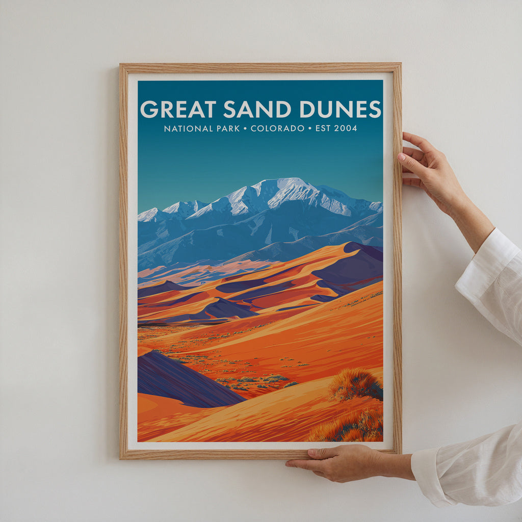 Retro Great Sand Dunes National Park Print