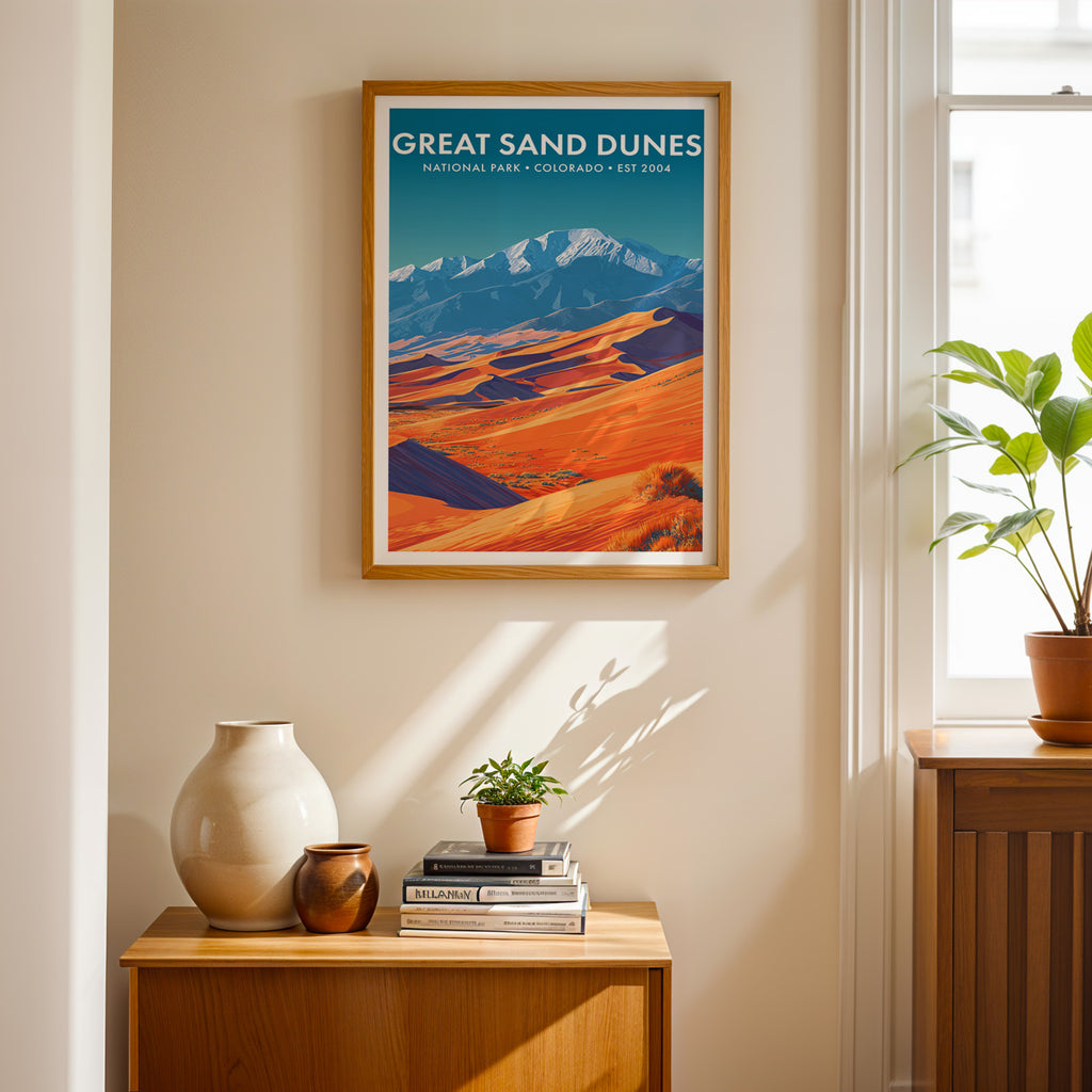 Retro Great Sand Dunes National Park Print