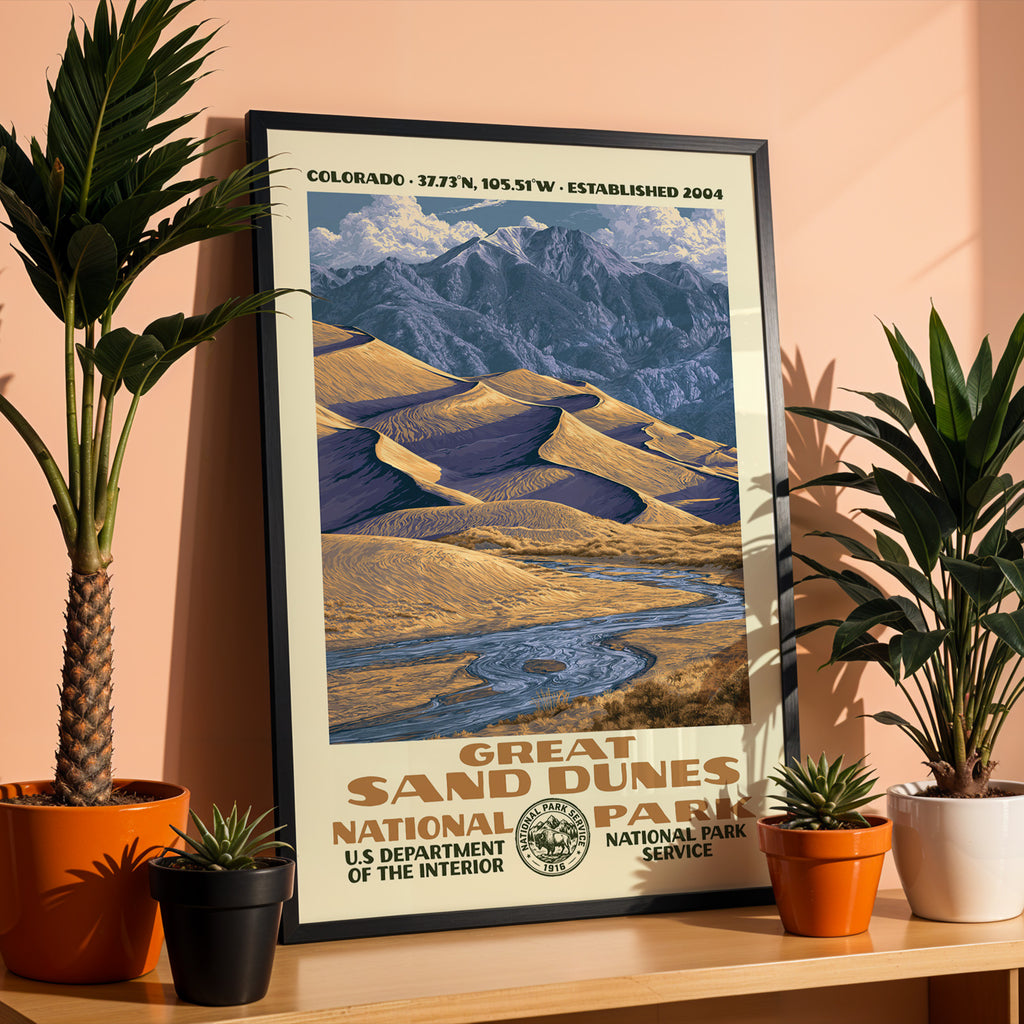 Great Sand Dunes National Park Vintage WPA Art