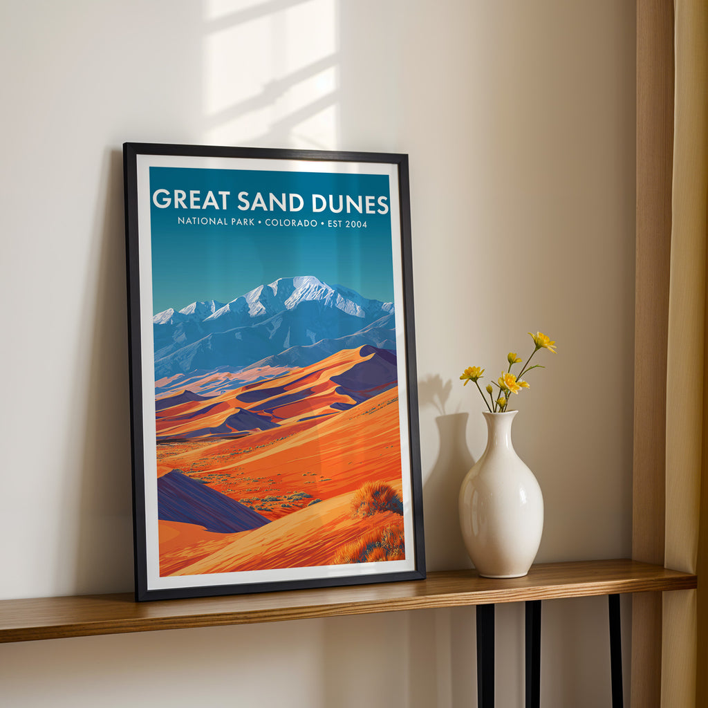 Retro Great Sand Dunes National Park Print