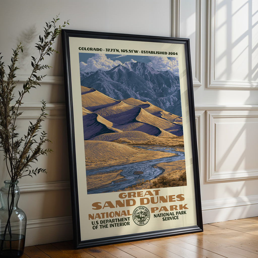 Great Sand Dunes National Park Vintage WPA Art