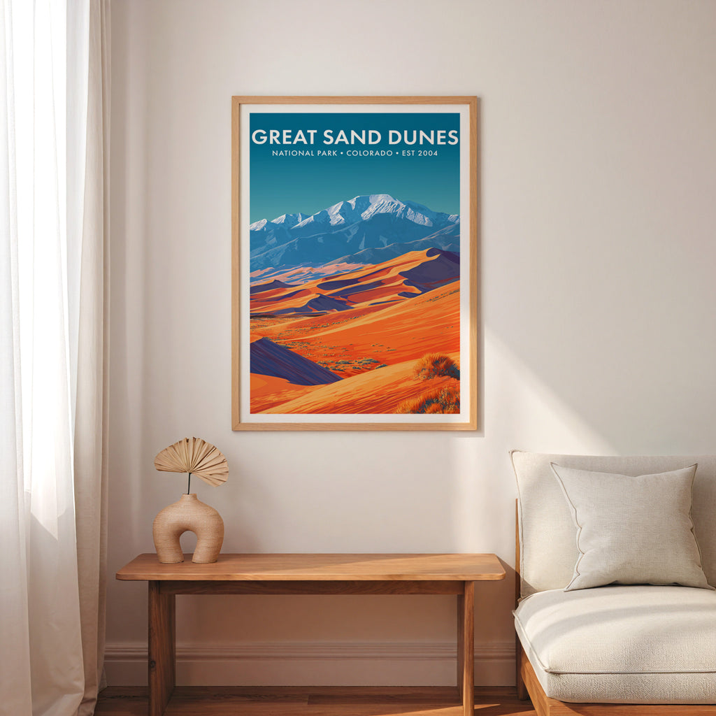 Retro Great Sand Dunes National Park Print